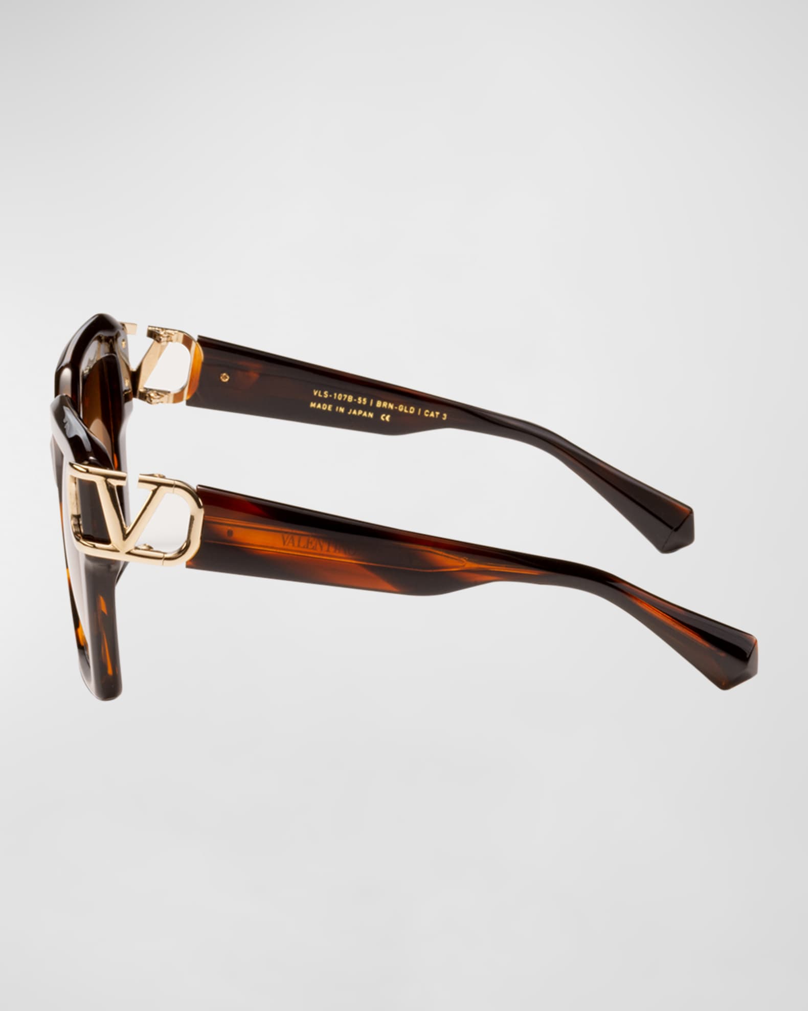 Valentino Garavani V-Uno Acetate Rectangle Sunglasses