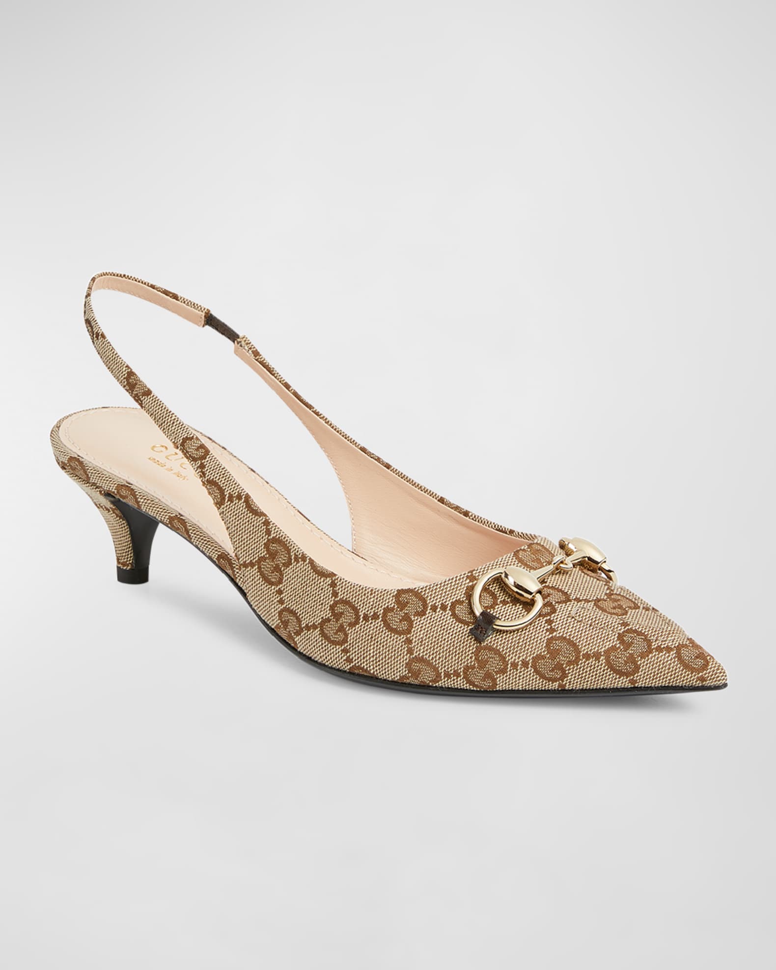 Erin GG Canvas Bit Slingback Pumps 1