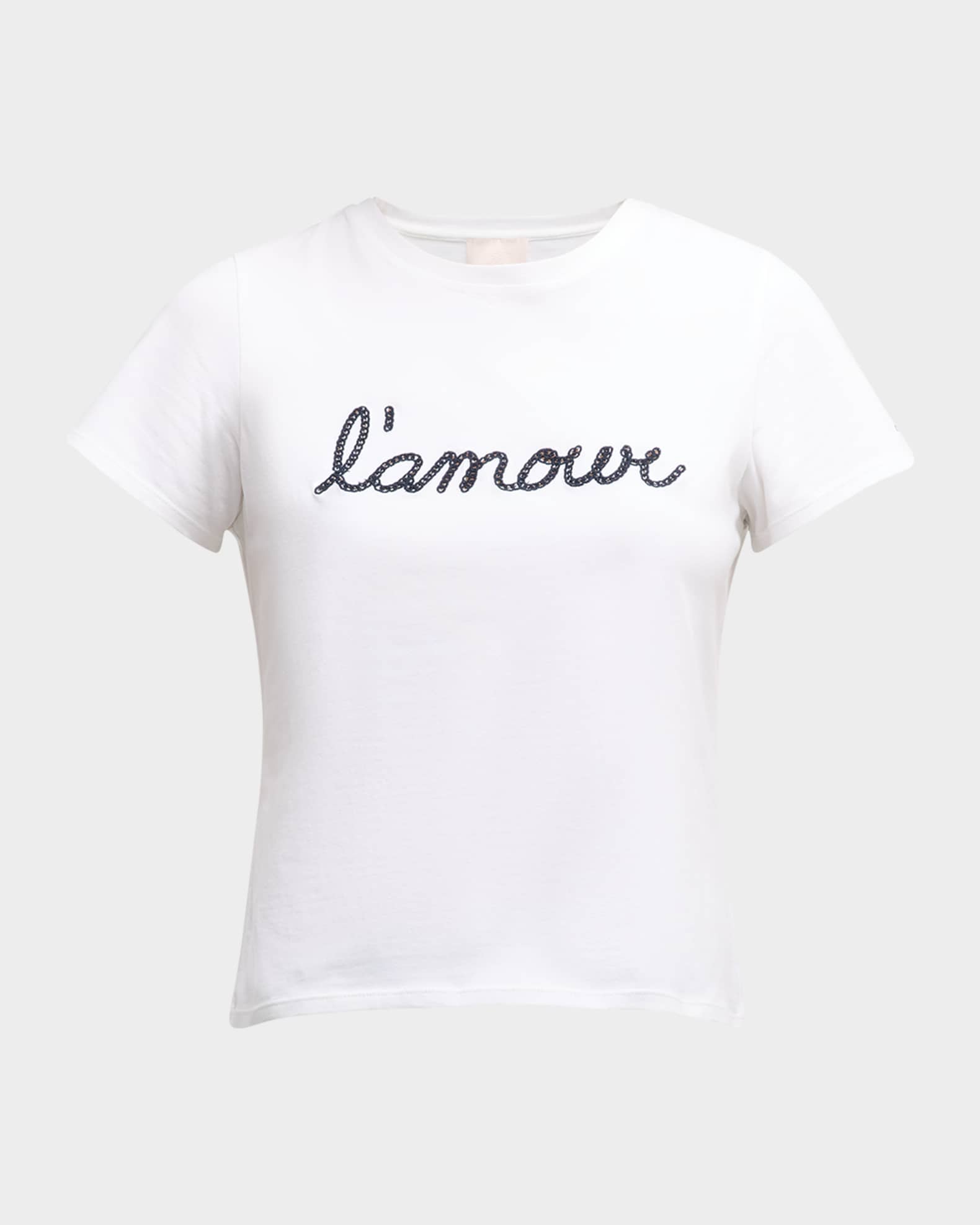 Cinq a Sept L'amour Shrunken Short-Sleeve Tee