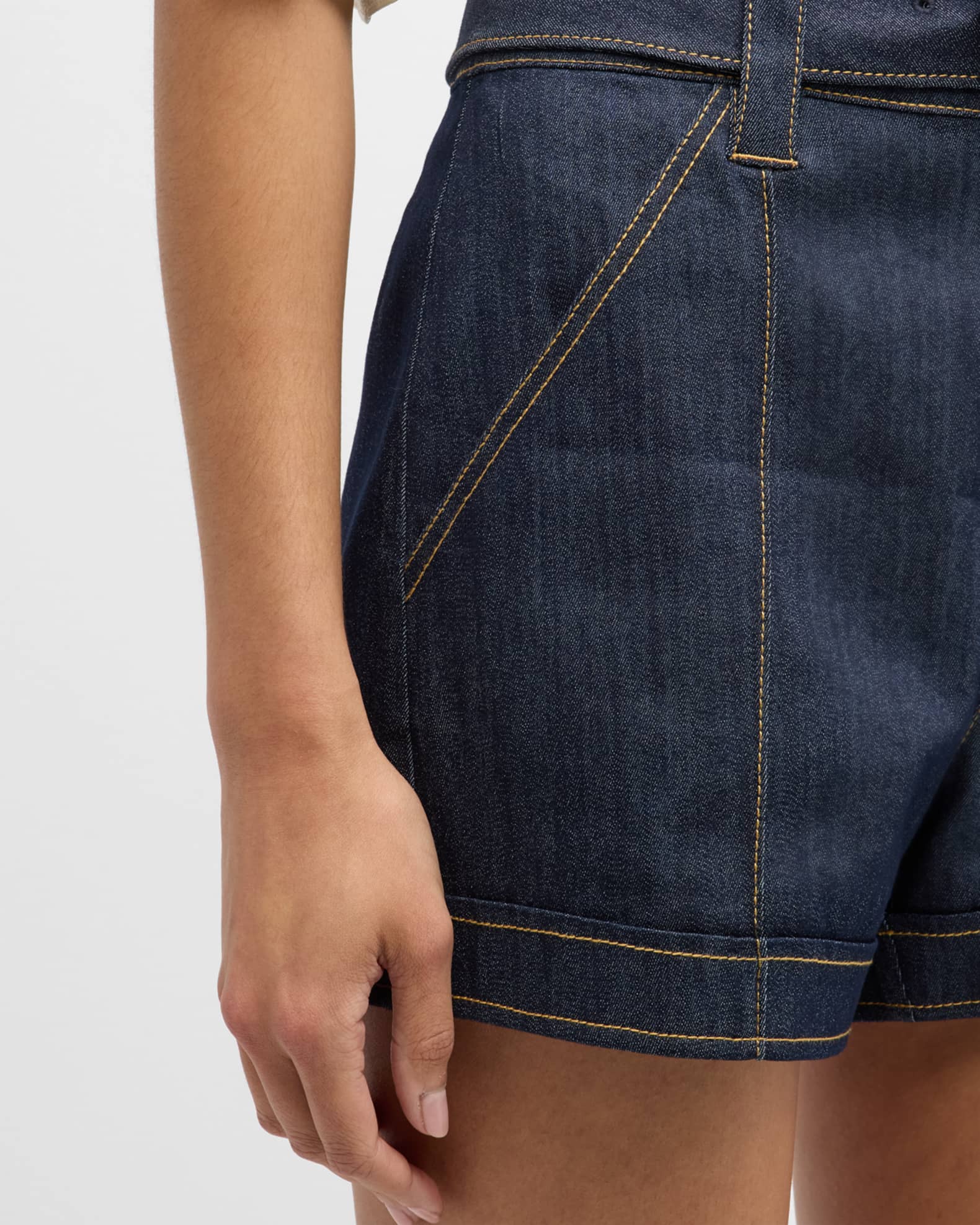 Cinq a Sept Aldi Belted Denim Shorts Neiman Marcus