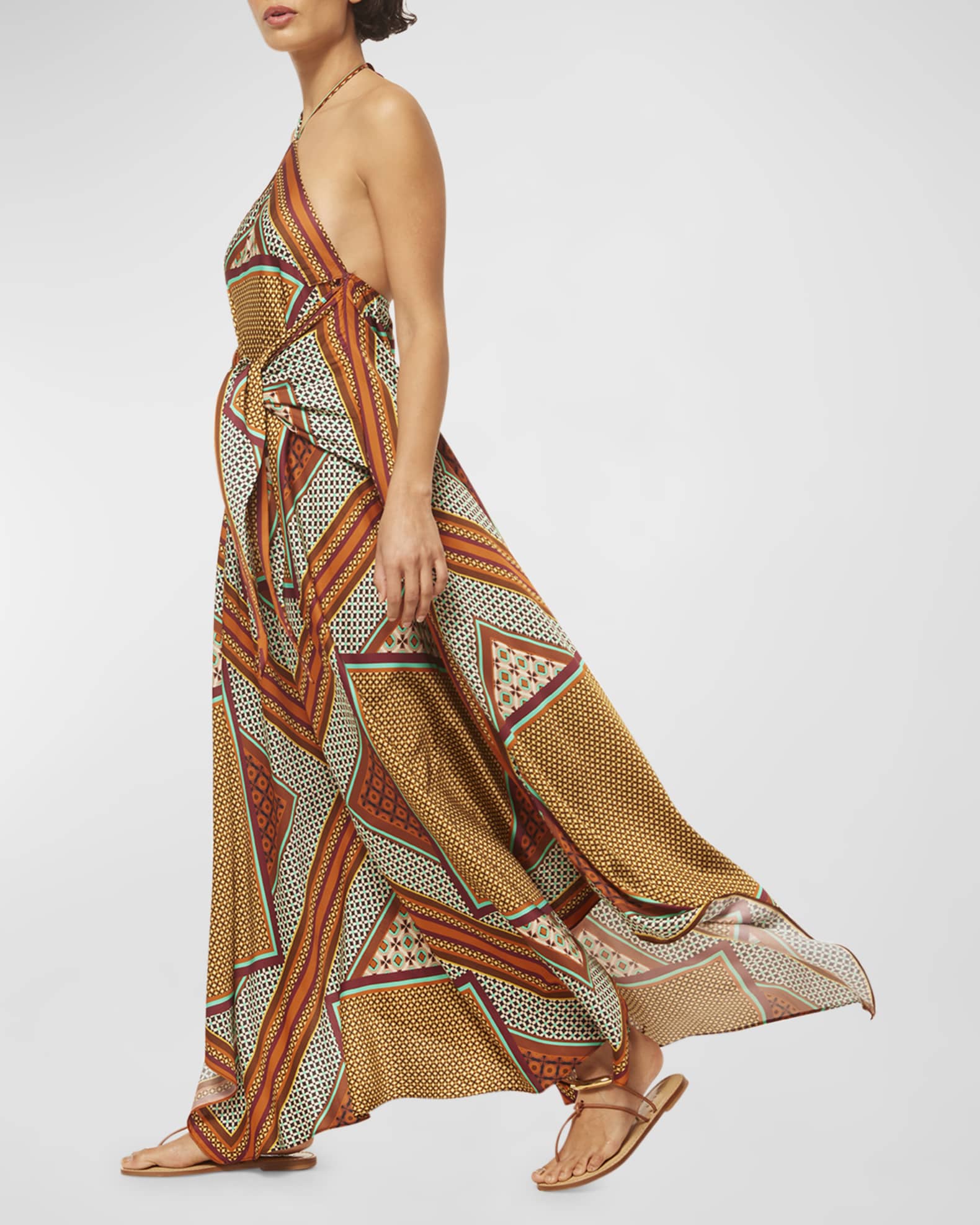 Scarf print long dress hot sale