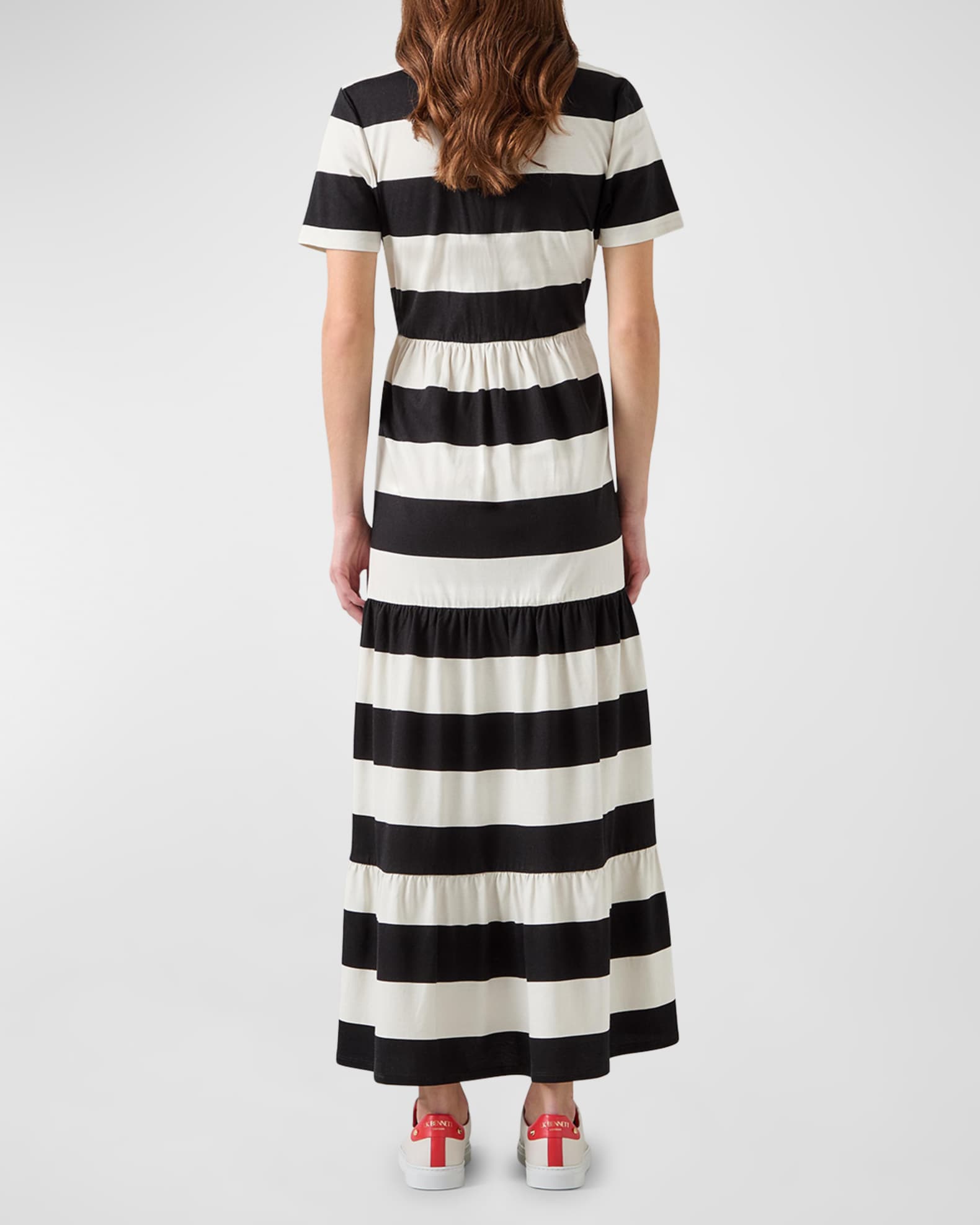 LK Bennett Leigh Stripe Maxi Dress Black Multi