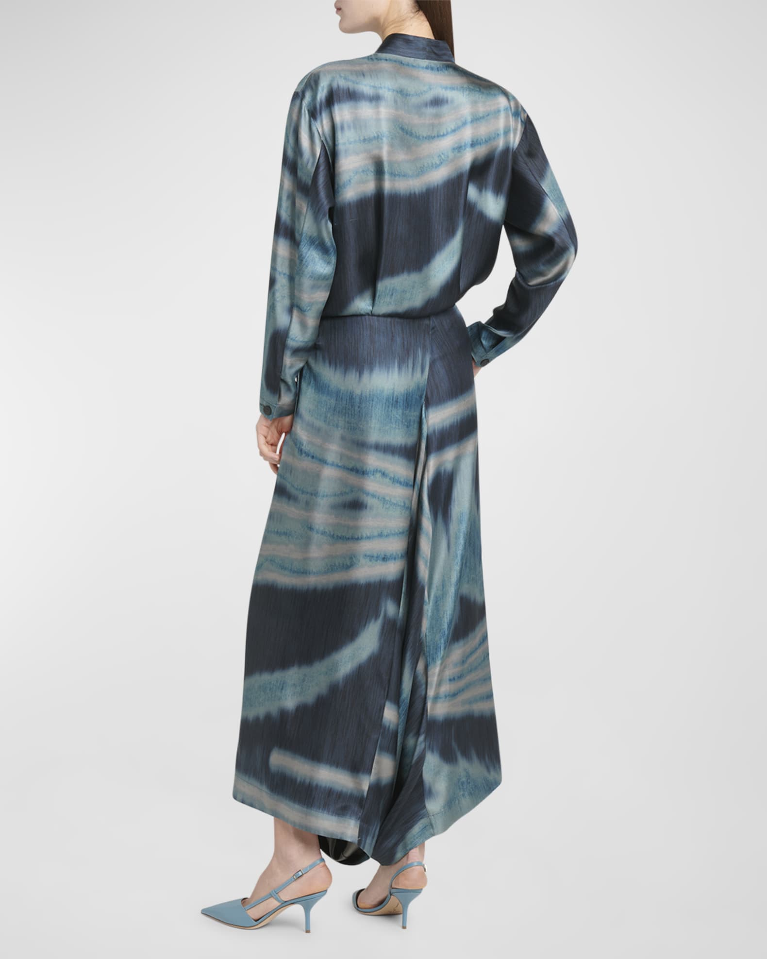 ワンピース Giorgio Armani Dress Giorgio Armani Floral Silk Long-Sleeve Maxi Dress | Saks