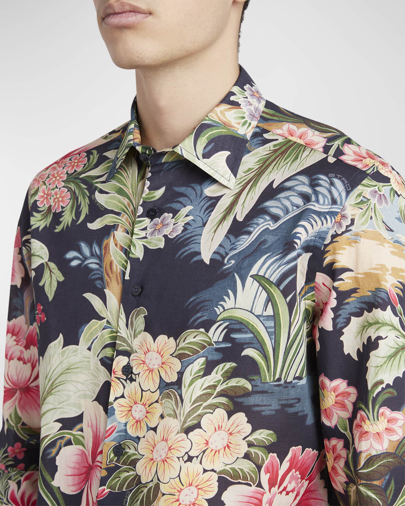 Etro Men's Floral Print Dress Shirt | Neiman Marcus