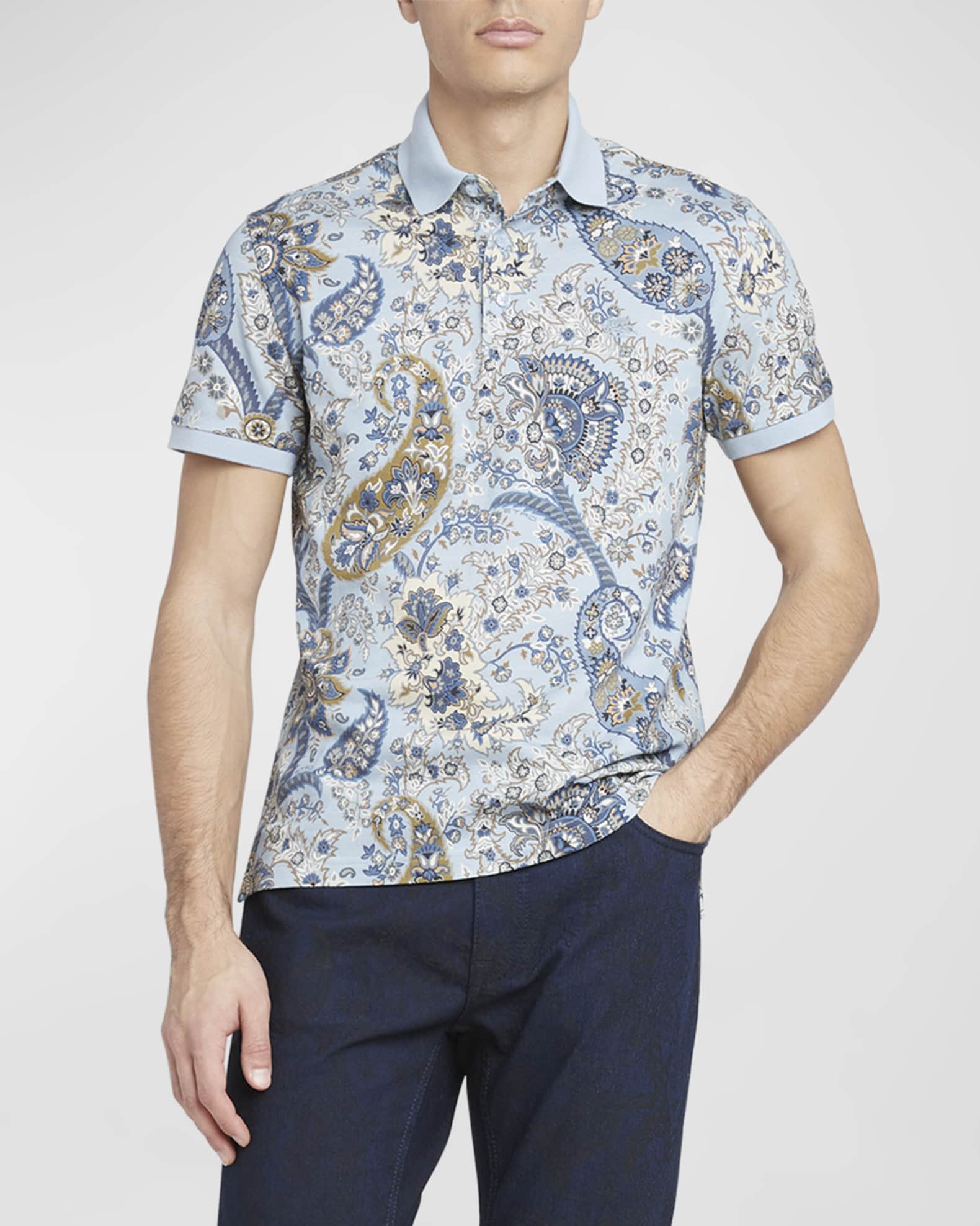 Paisley polo shirt mens sales