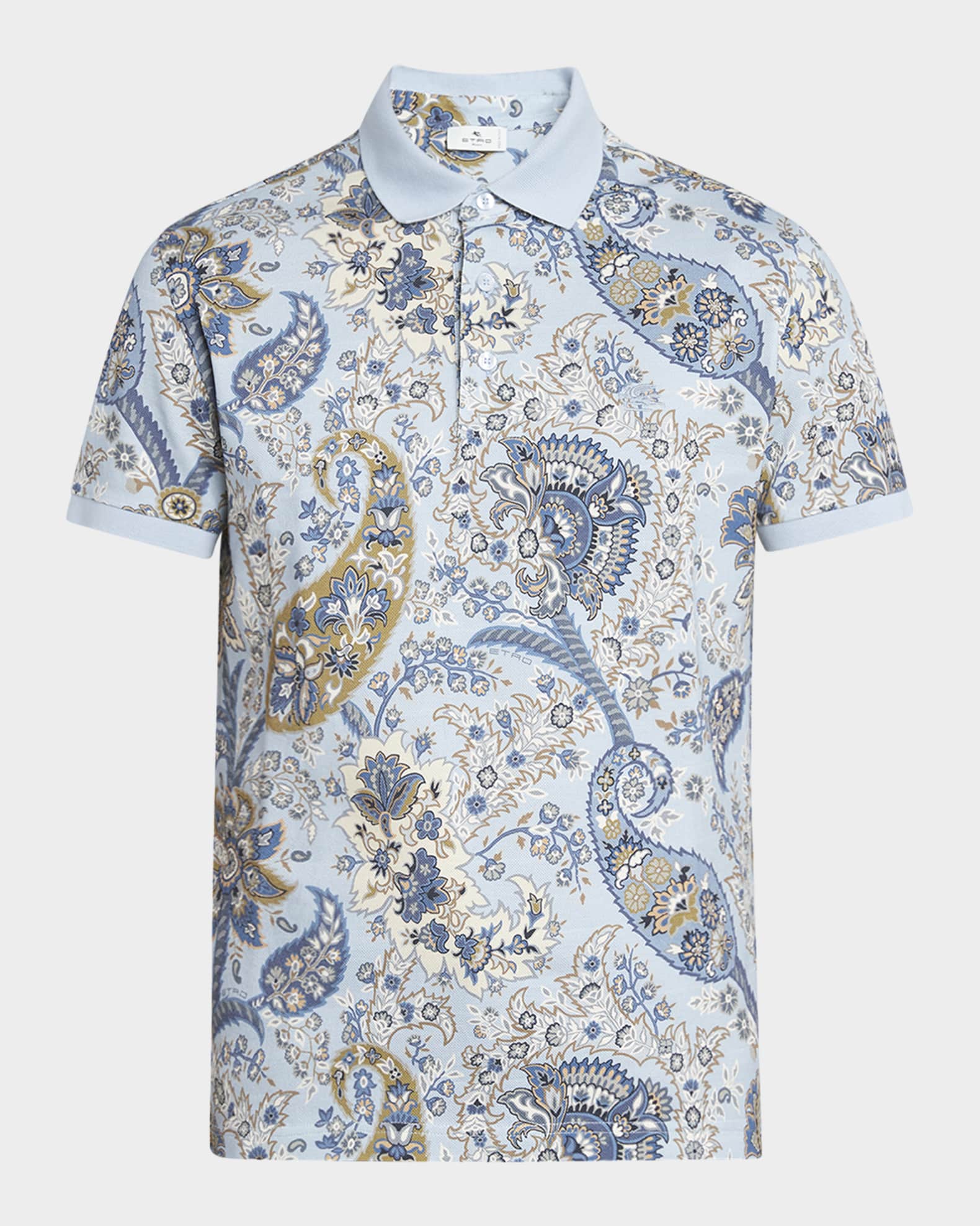 Paisley print collar polo shirt store