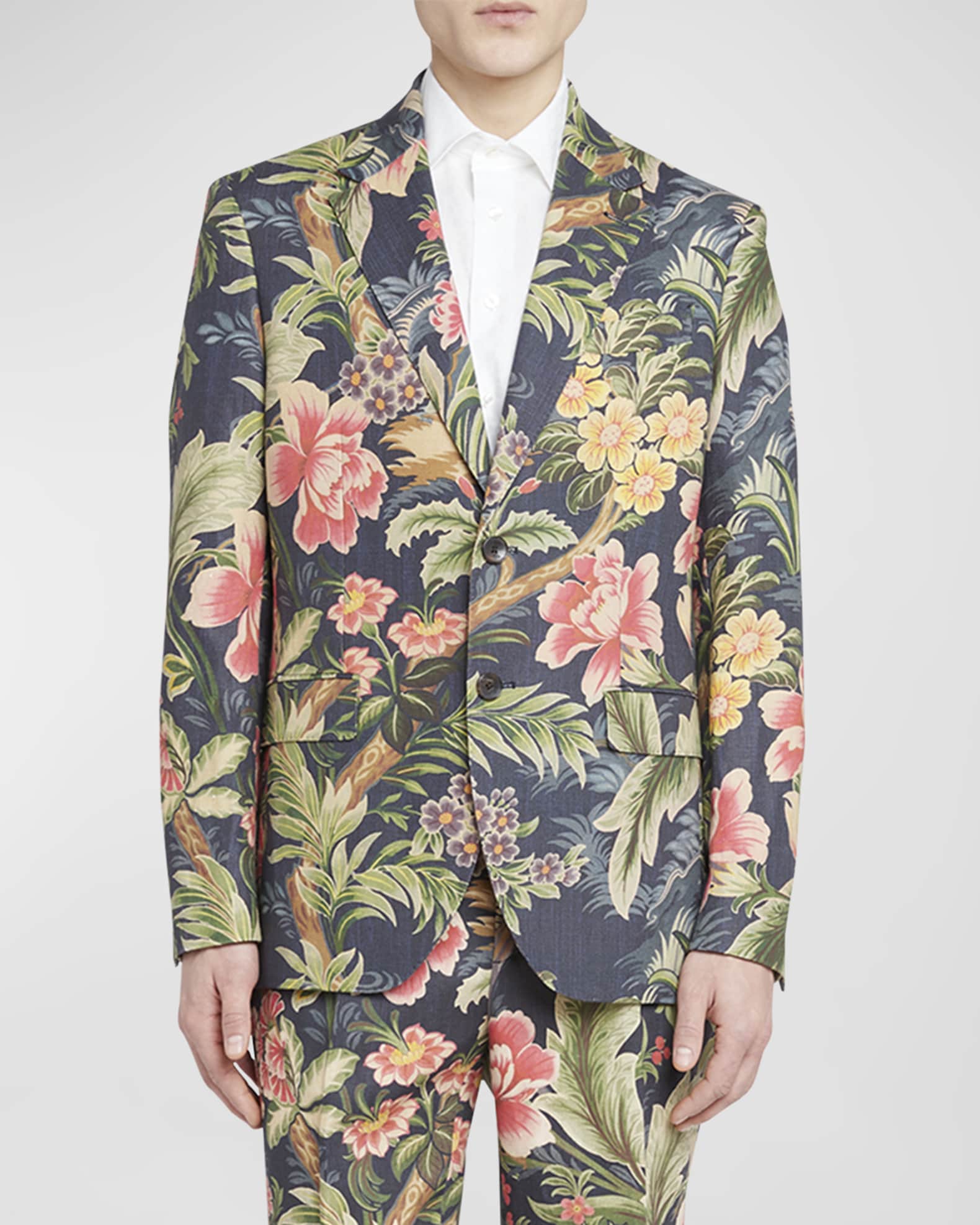 Flower print jacket mens discount