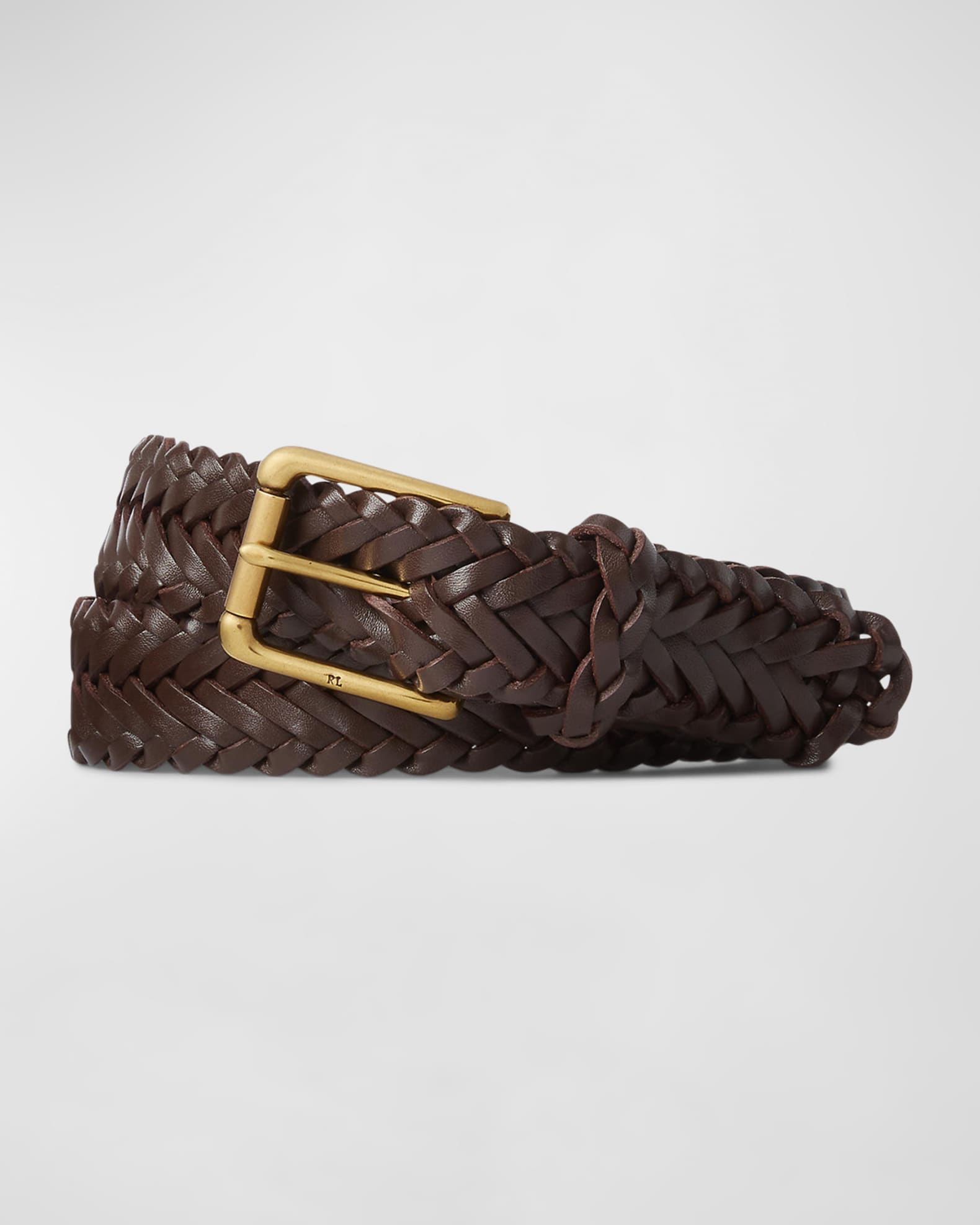 Ralph Lauren Purple Label Men's Braided Vachetta Leather Belt