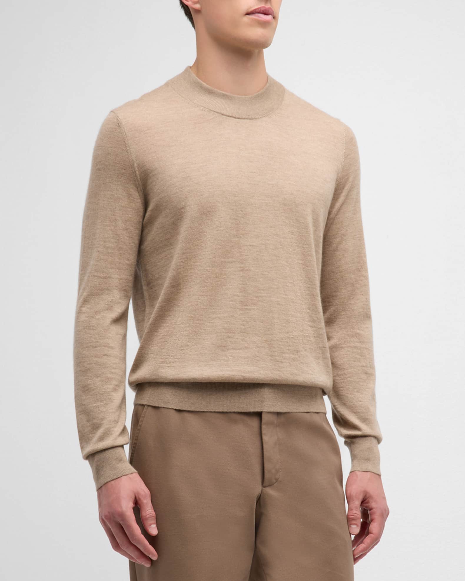 Neiman Marcus Men s Cashmere Turtleneck Sweater Platinum Men s S Sweaters Turtleneck Mock Neck Sweaters