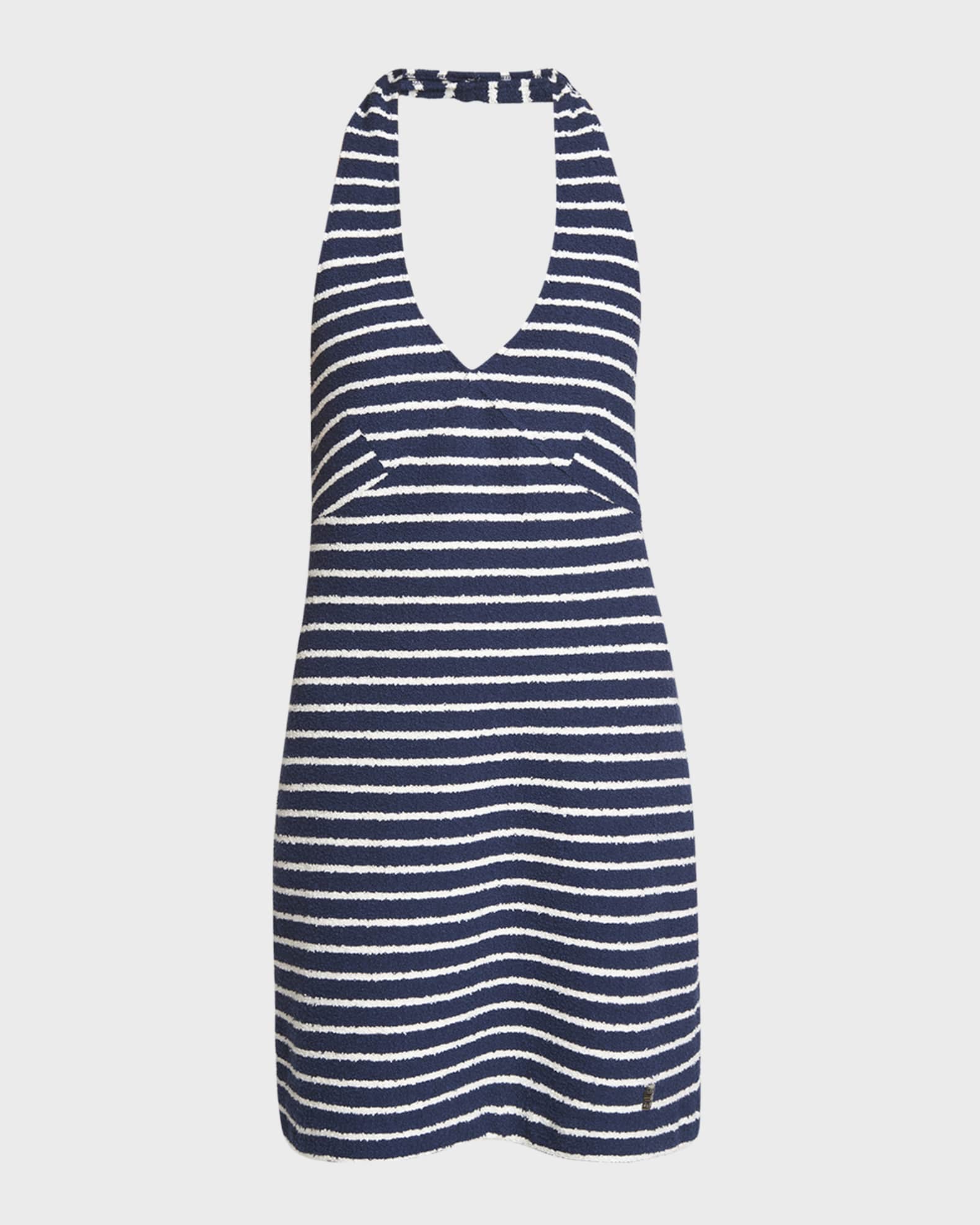 Givenchy Halter-Neck Striped Towelling Mini Dress