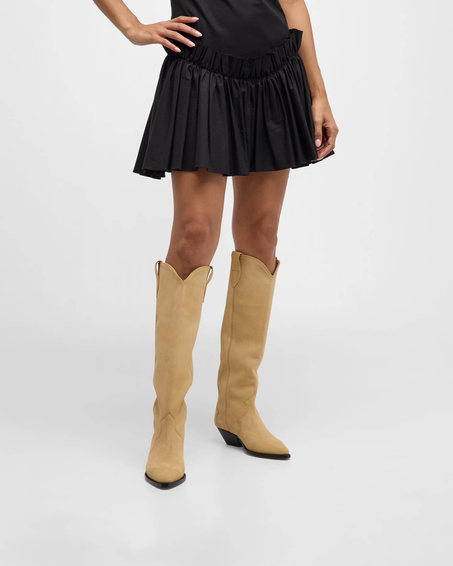 Denvee Suede Tall Western Boots
