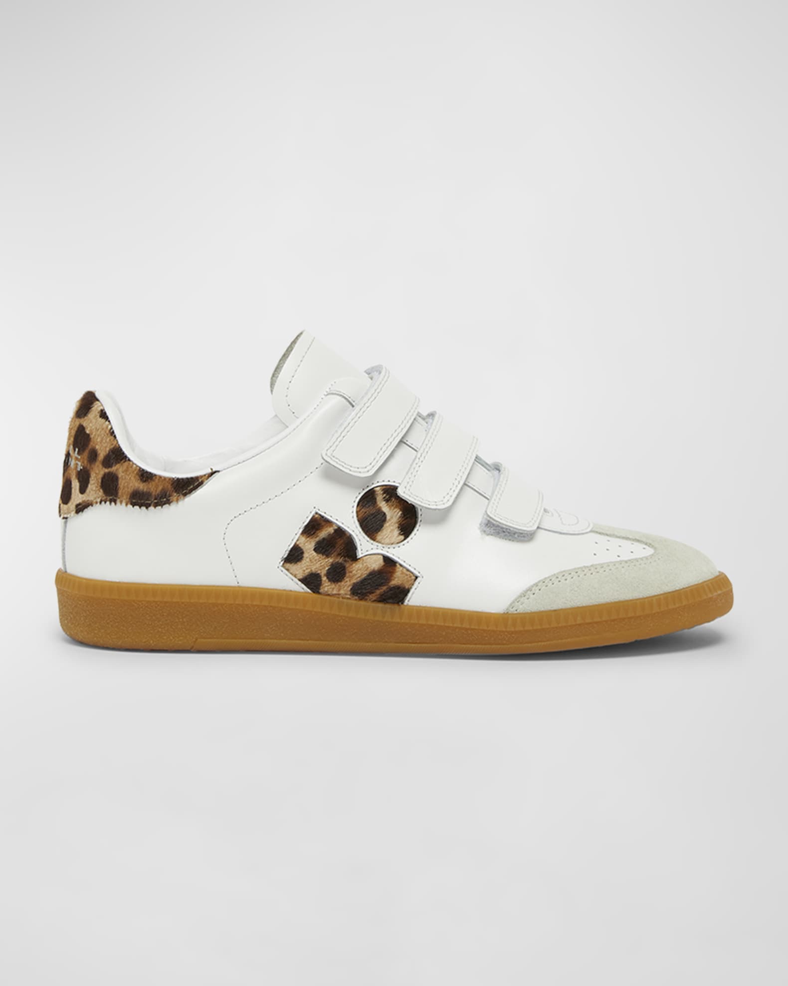Isabel Marant Beth Leopard Mixed Leather Sneakers Neiman Marcus