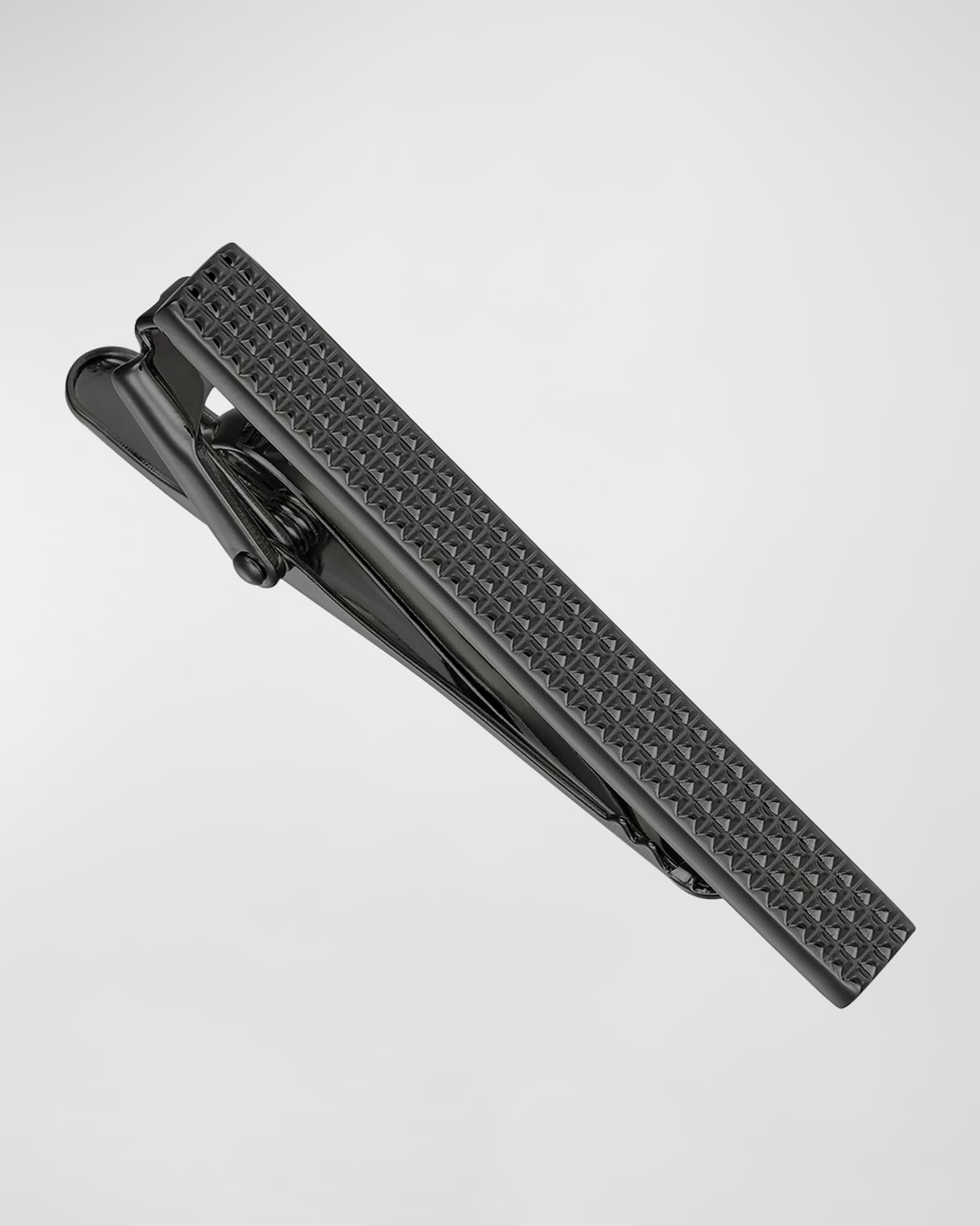 Men's Pyramid Dotted Gunmetal Tie Bar 0