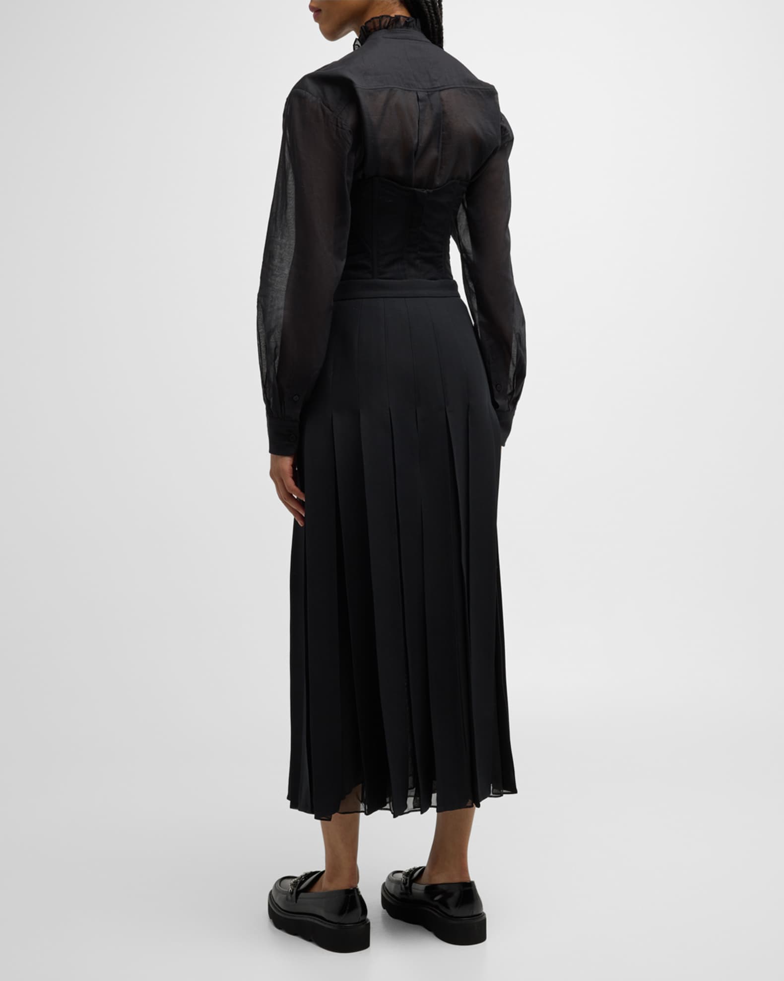Simone Rocha Embellished Lace-Up Tulle Corset | Neiman Marcus