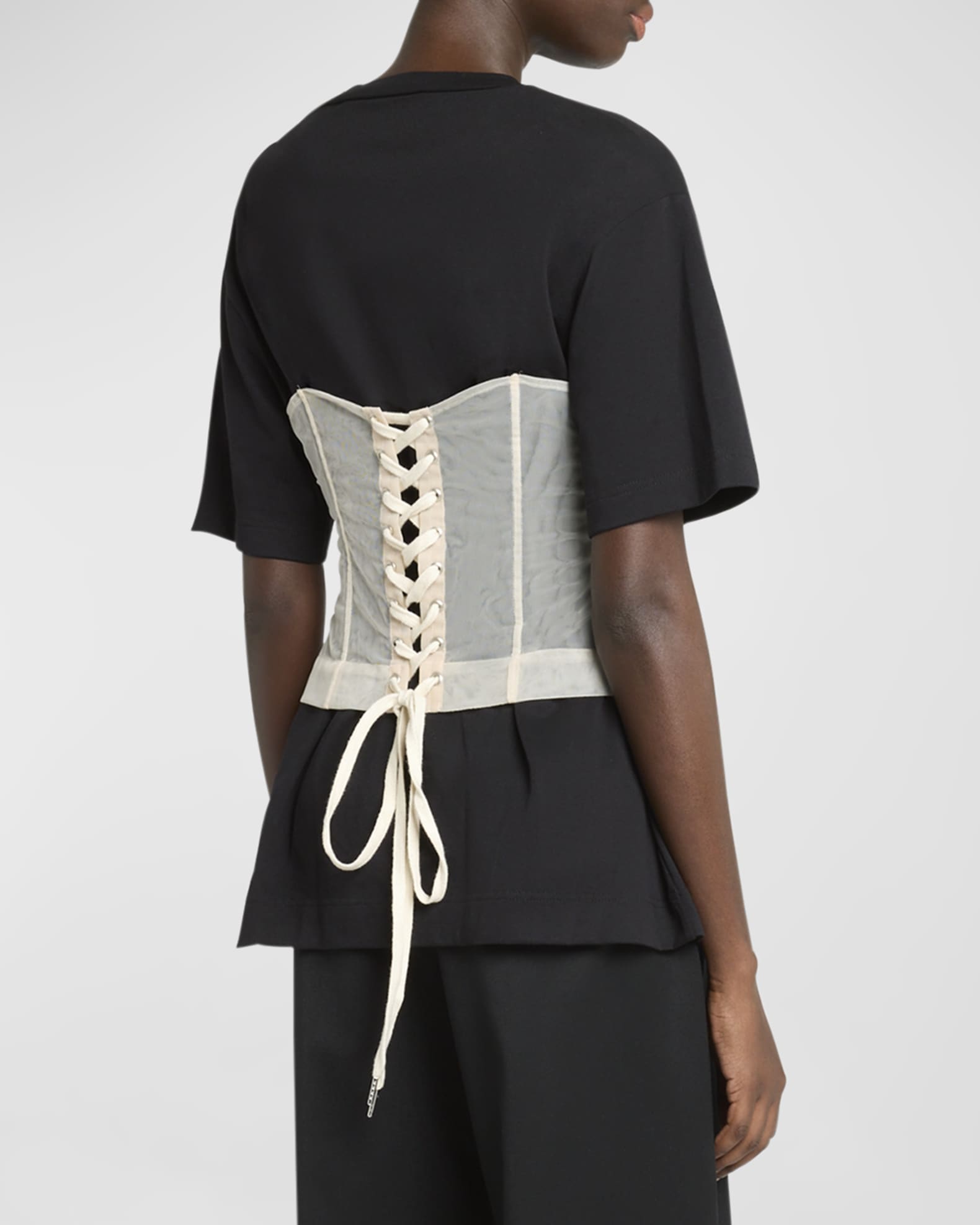 Simone Rocha Boxy T-Shirt with Corset Panel | Neiman Marcus