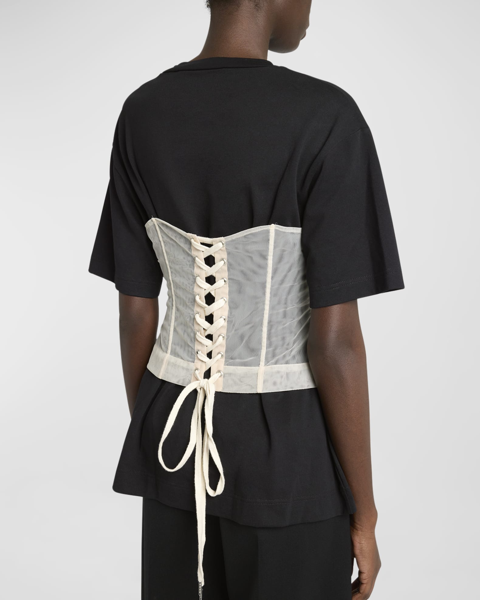 Simone Rocha Boxy T-Shirt with Corset Panel | Neiman Marcus