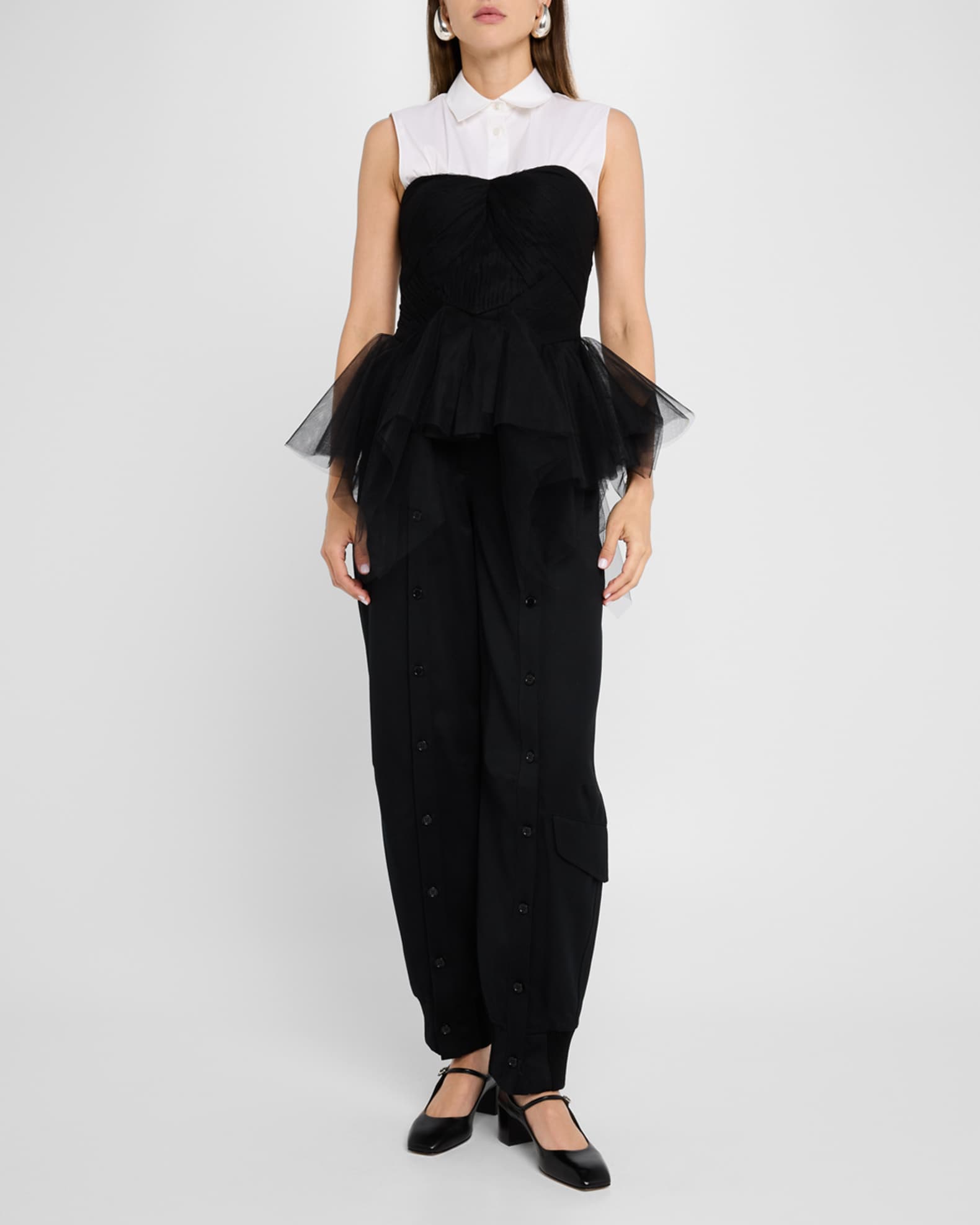 Front Button Placket Wool Trousers 1