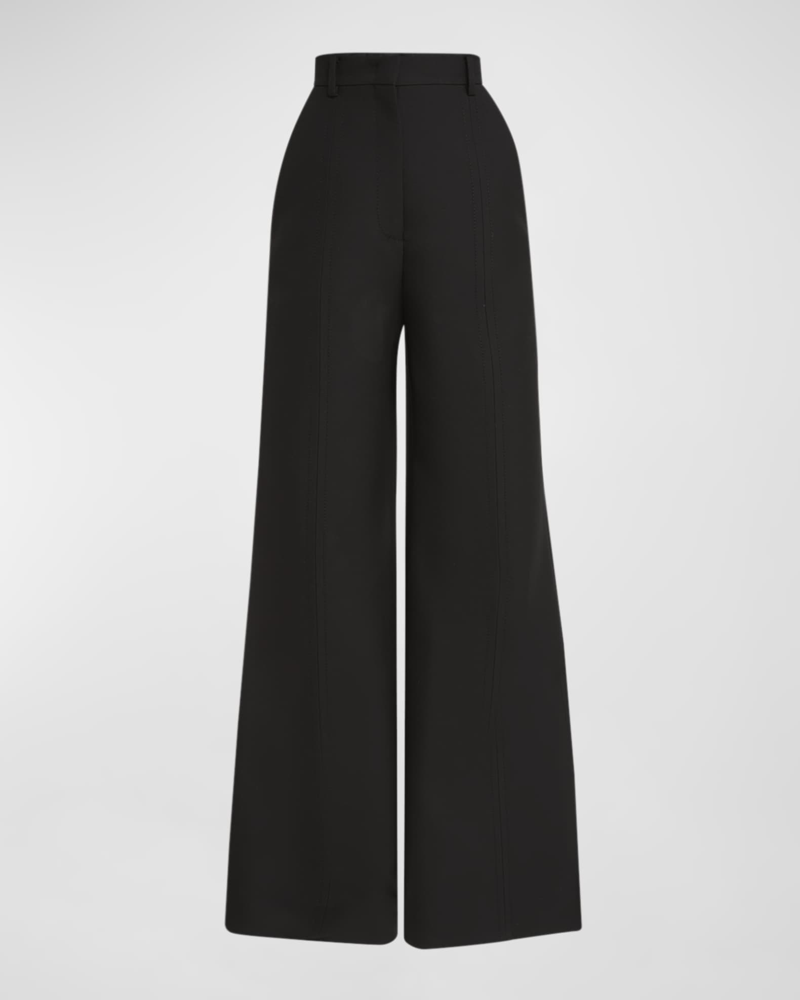 High-Rise Wide-Leg Wool Trousers