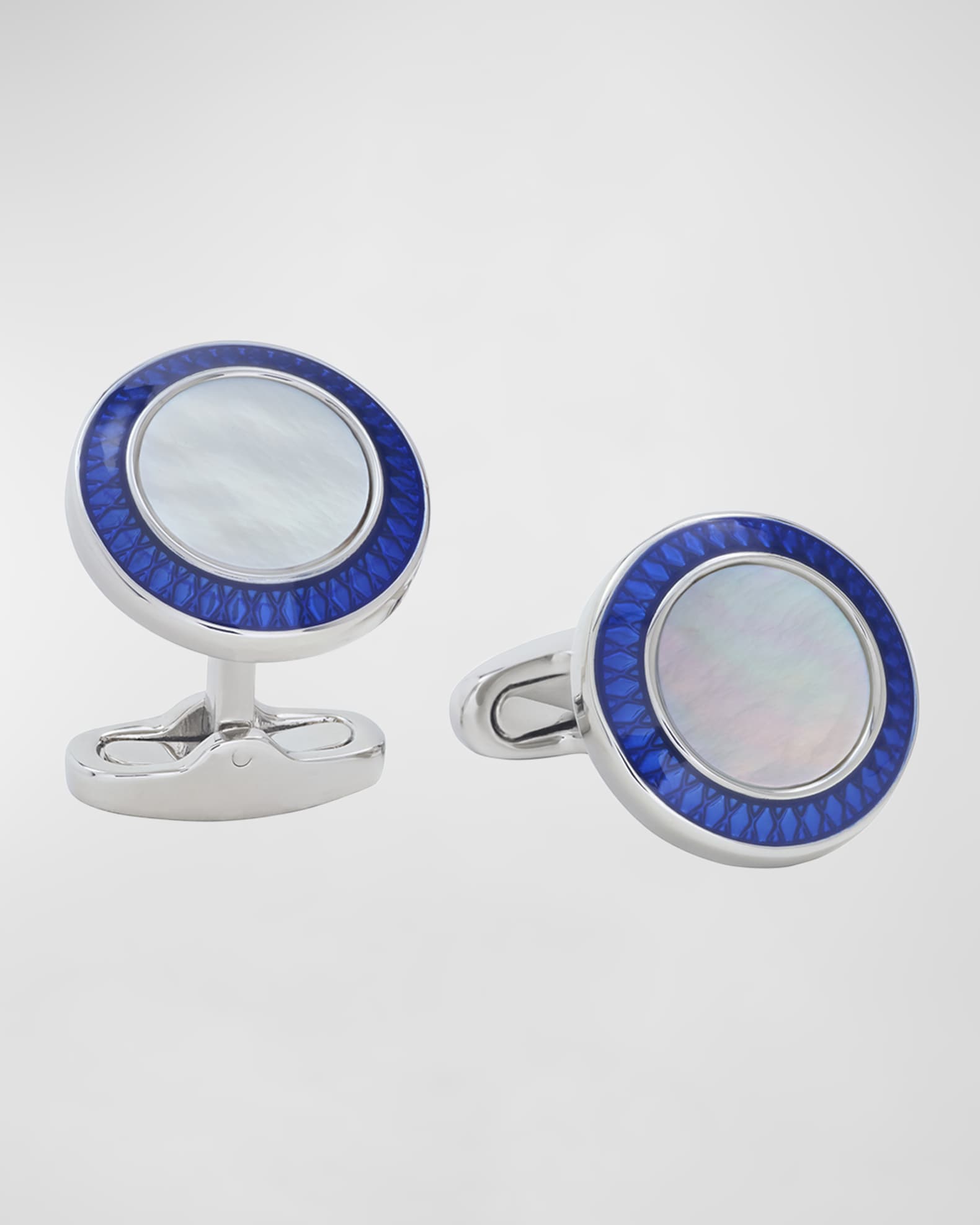 Men's Round Mother-Of-Pearl Cufflinks 0