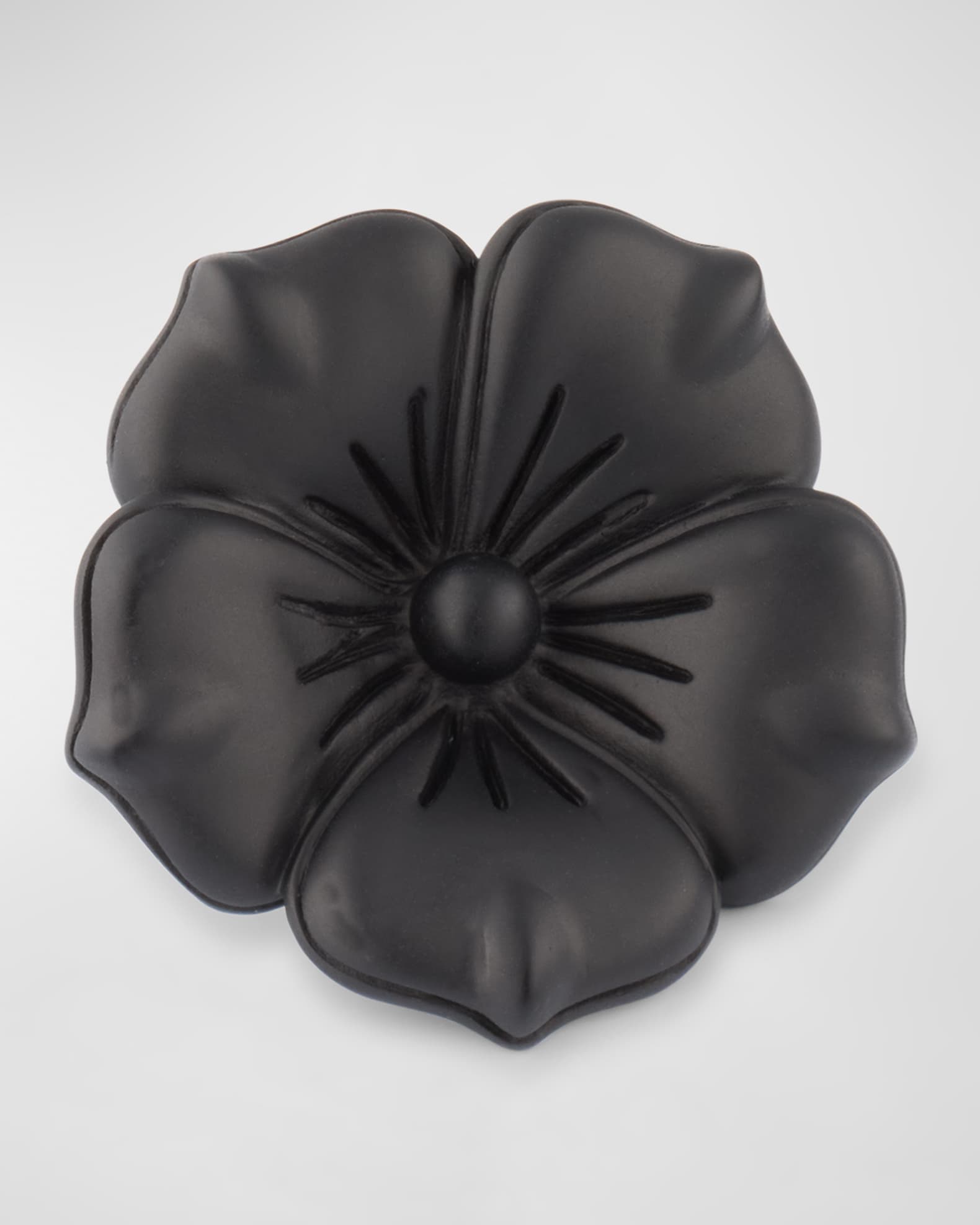 Men's Matte Black Flower Lapel Pin 0