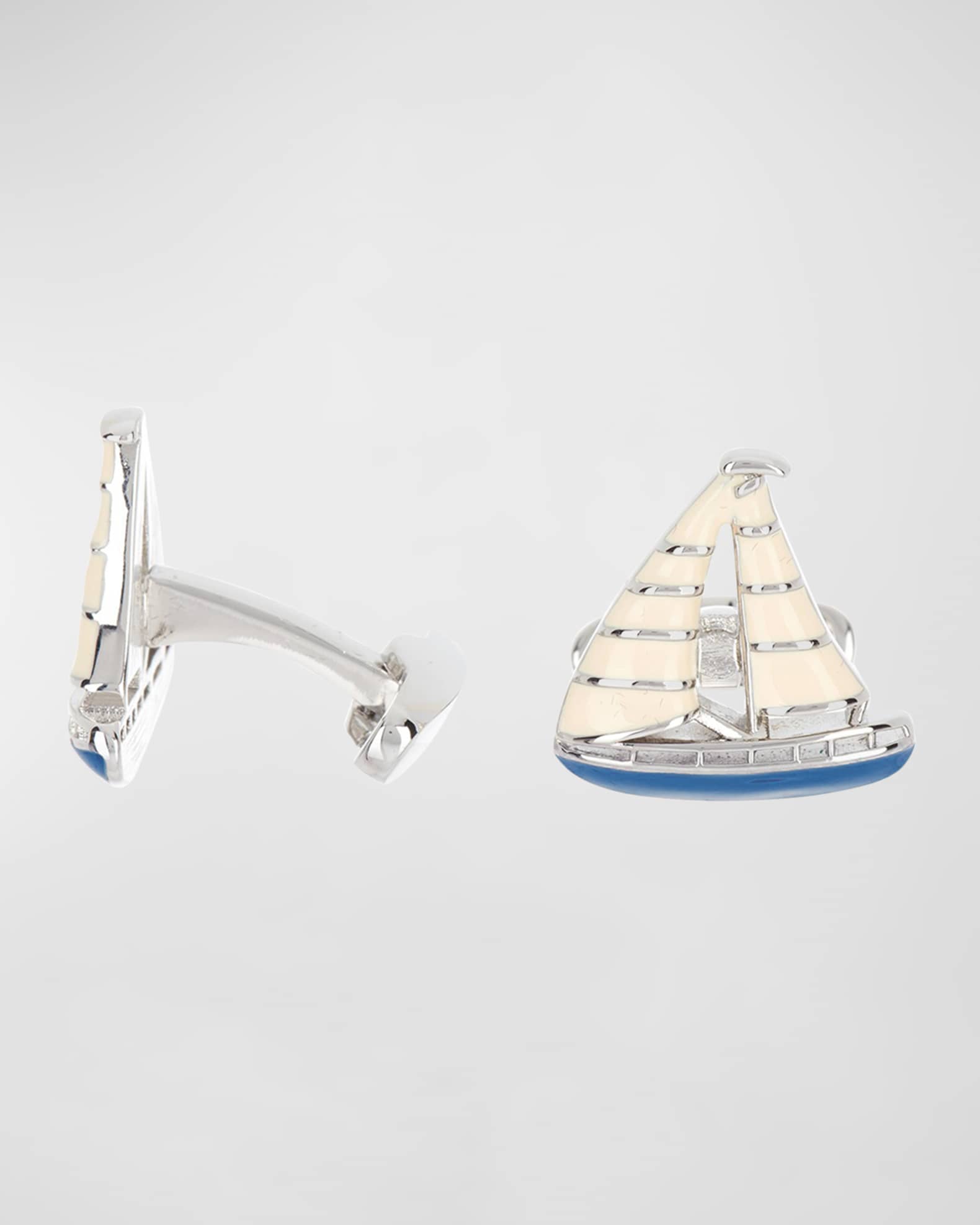 Men's Enamel Sailboat Cufflinks 0