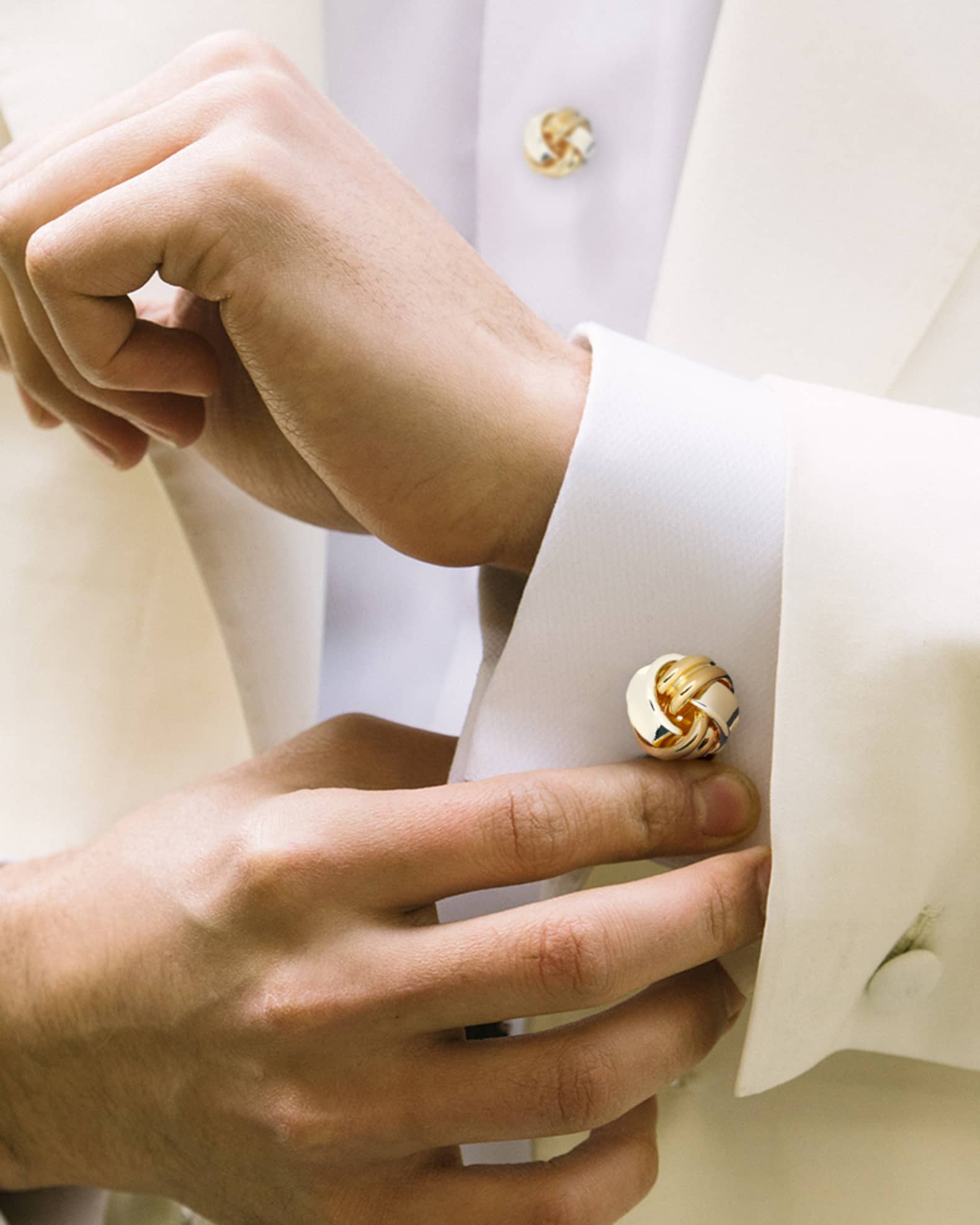 Link Up Men's TwoTone Knot Cufflinks Neiman Marcus