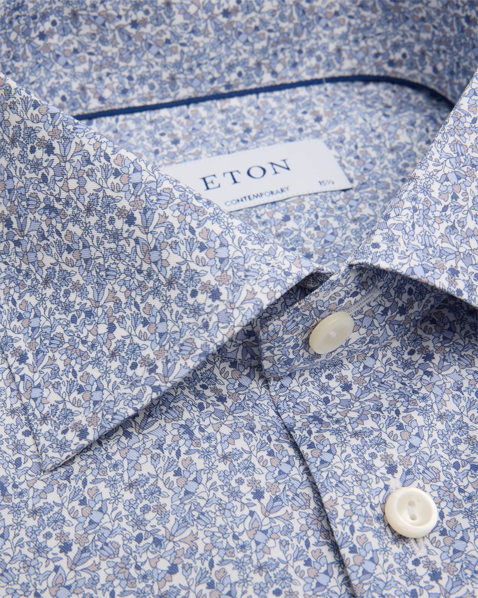 Men's Signature Twill Floral Contemporary-Fit Dress Shirt 1