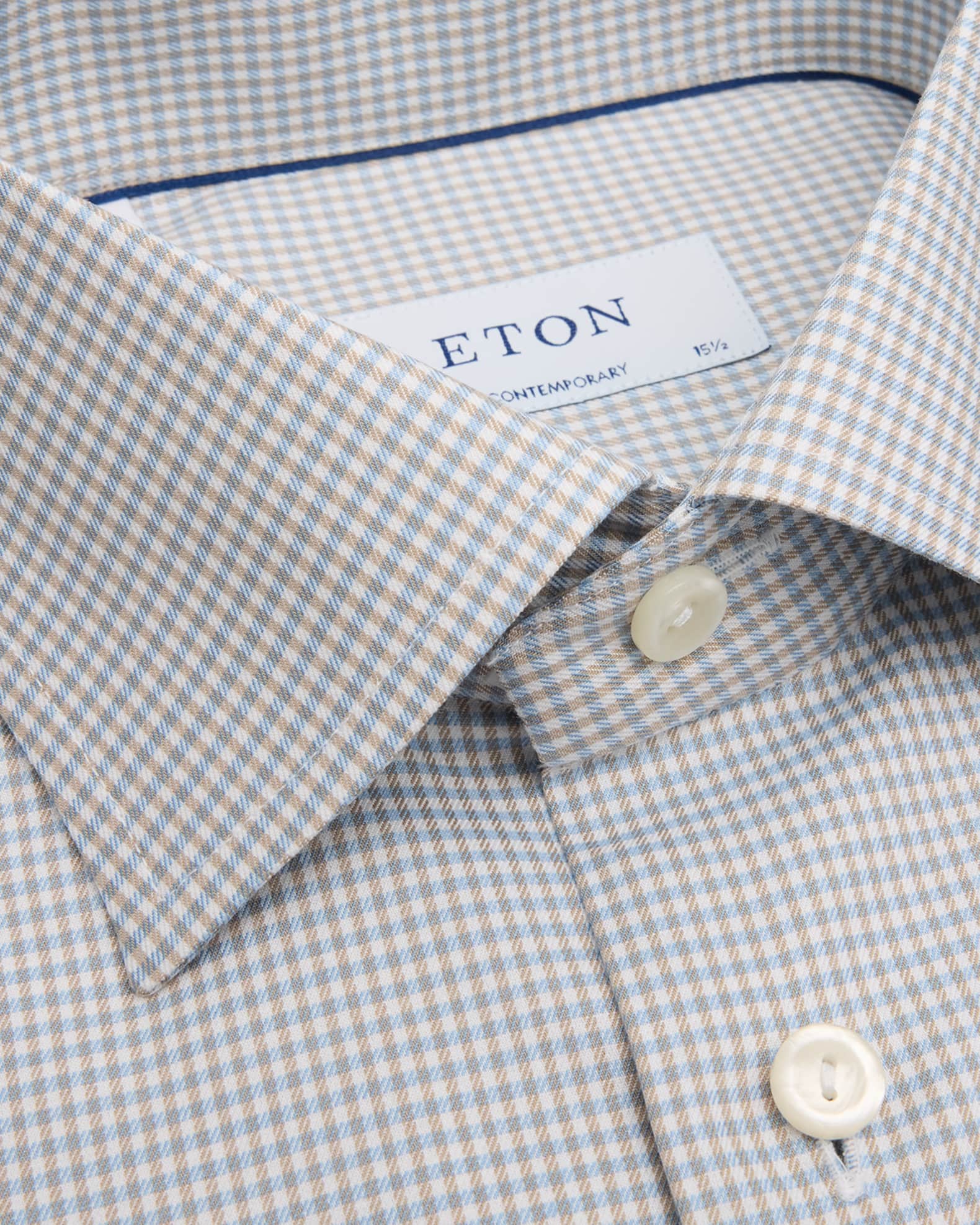 Men's Signature Micro-Check Contemporary-Fit Dress Shirt - Thumbnail 2
