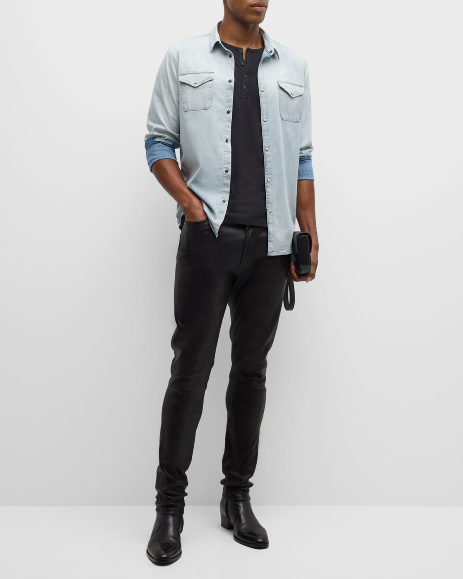 Men's Jordan Jacquard Henley Shirt Neiman Marcus