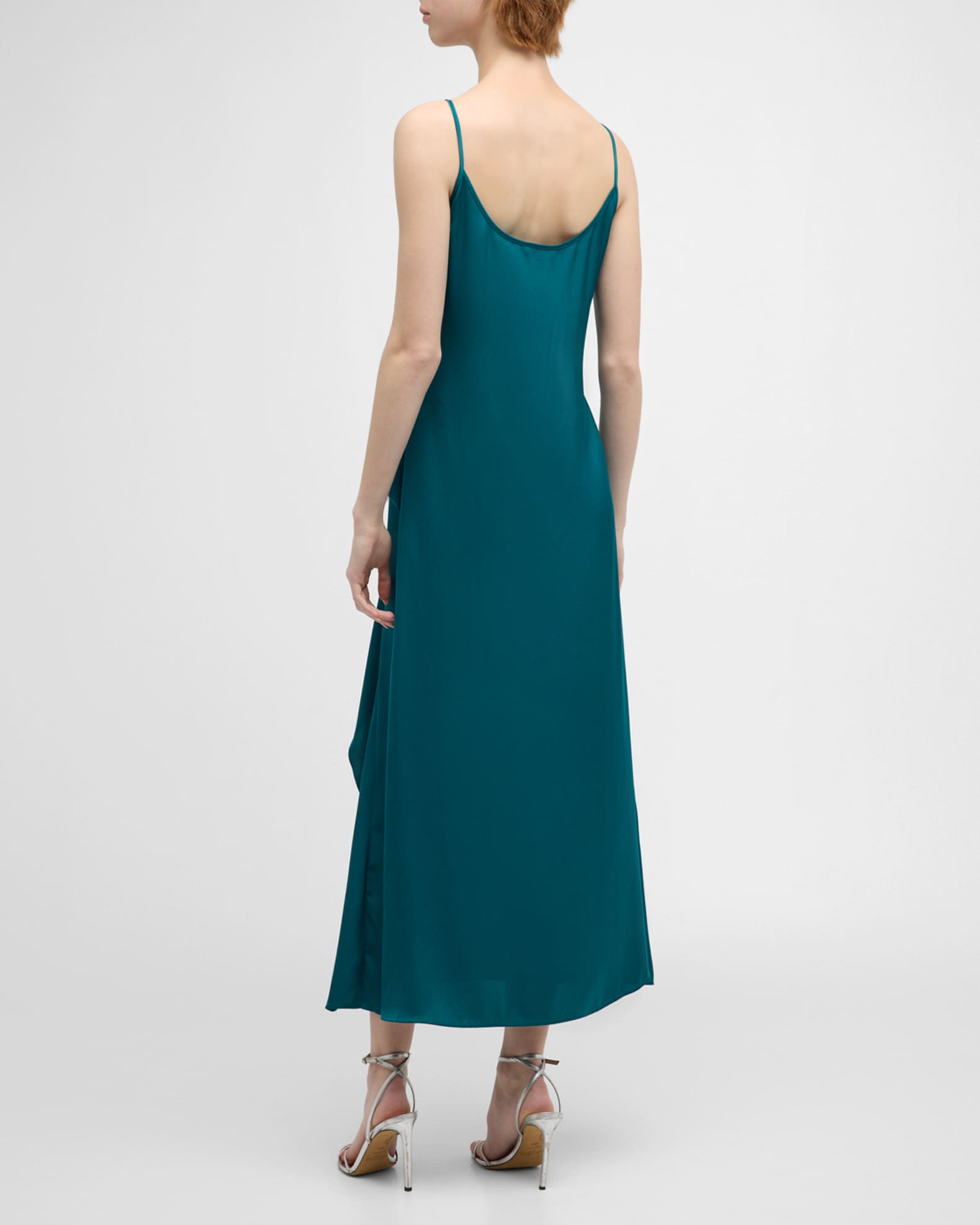 Misook Women s Ruffled Crepe De Chine Maxi Dress