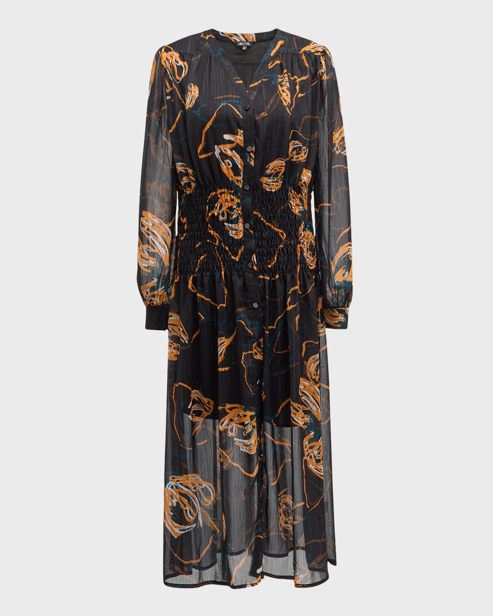 Misook Floral Print Chiffon Maxi Dress