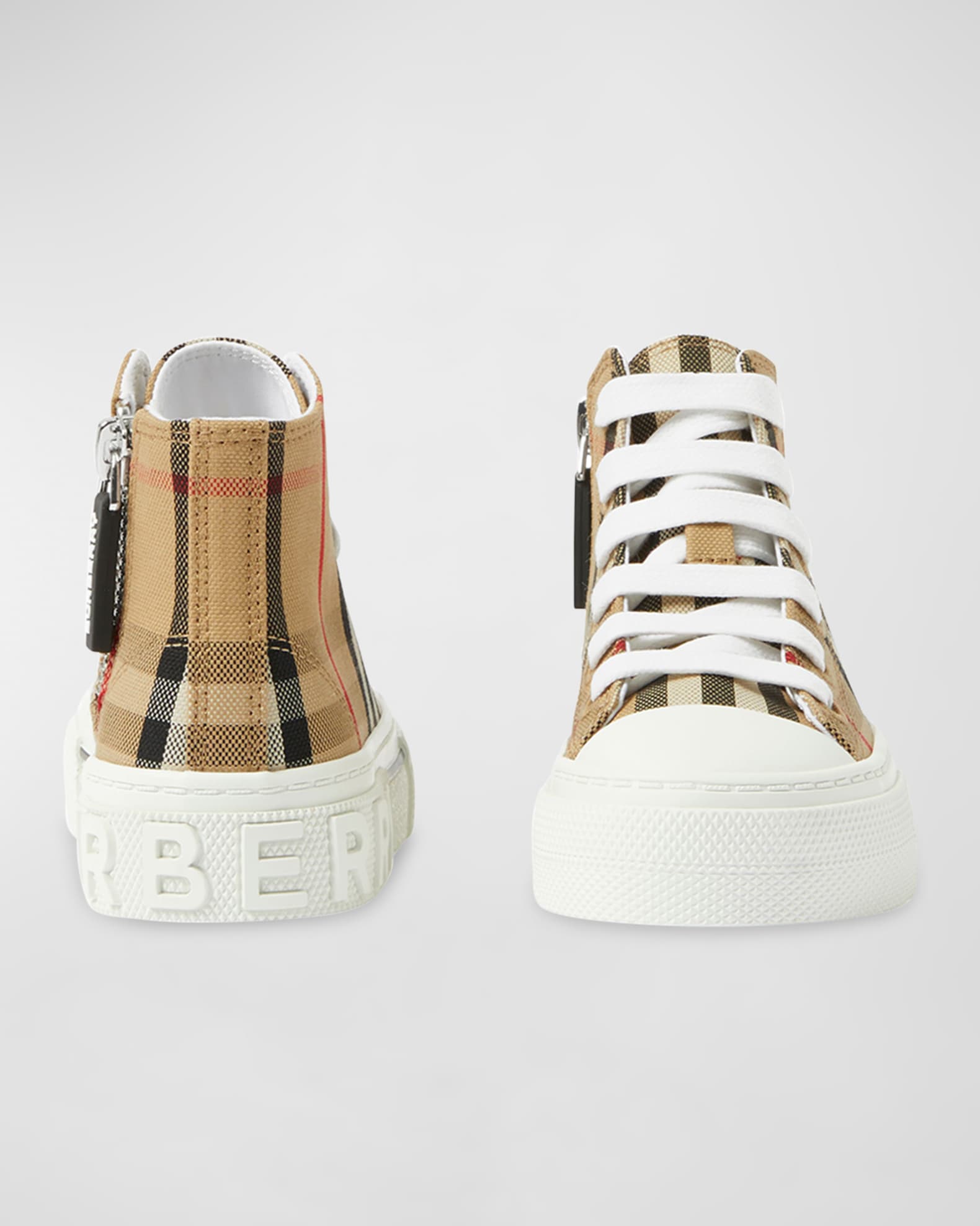 Kid's Mini Jack Check High-Top Sneakers | Neiman Marcus