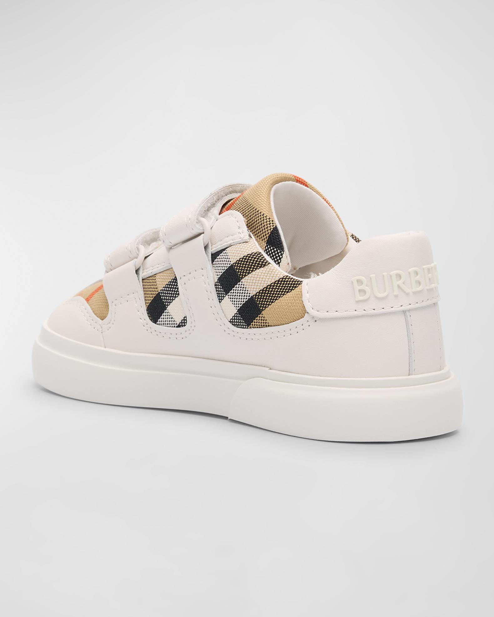 Kid's Noah Strap Check Sneakers | Neiman Marcus
