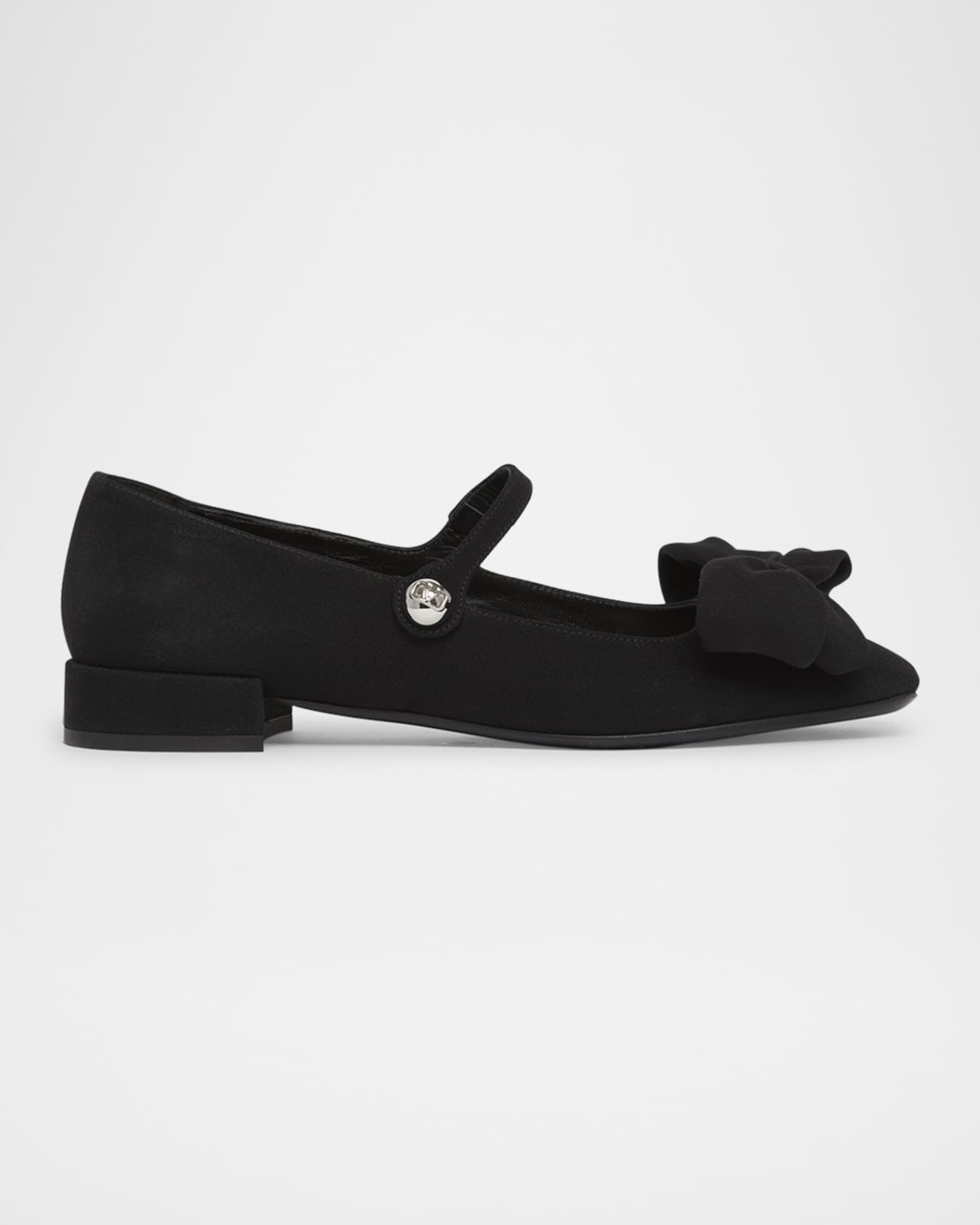 Satin Bow Mary Jane Ballerina Flats 0
