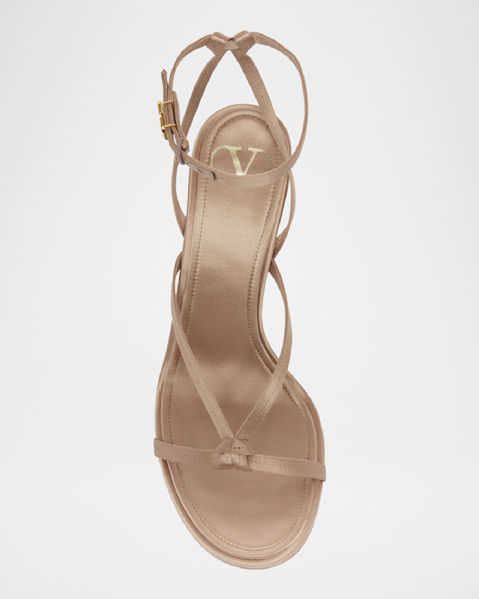 Valentino Garavani VLogo Satin Ankle-Strap Evening Sandals