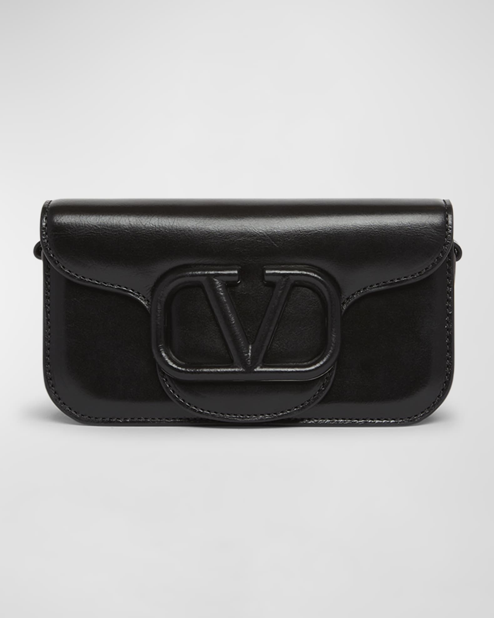 Valentino Garavani Loco Small VLOGO Glossy Leather Shoulder Bag Neiman Marcus