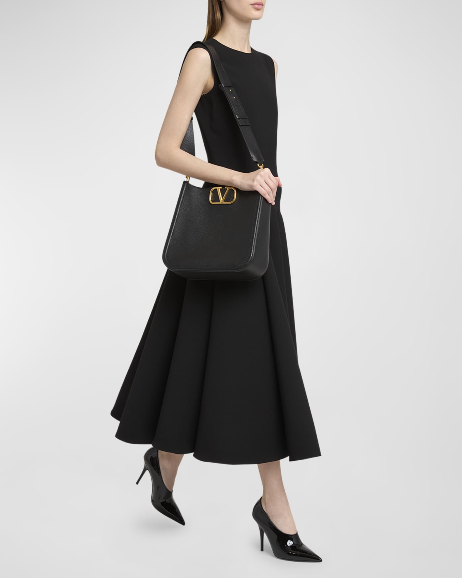 Valentino Garavani VLOGO Alltime Leather Hobo Bag | Neiman