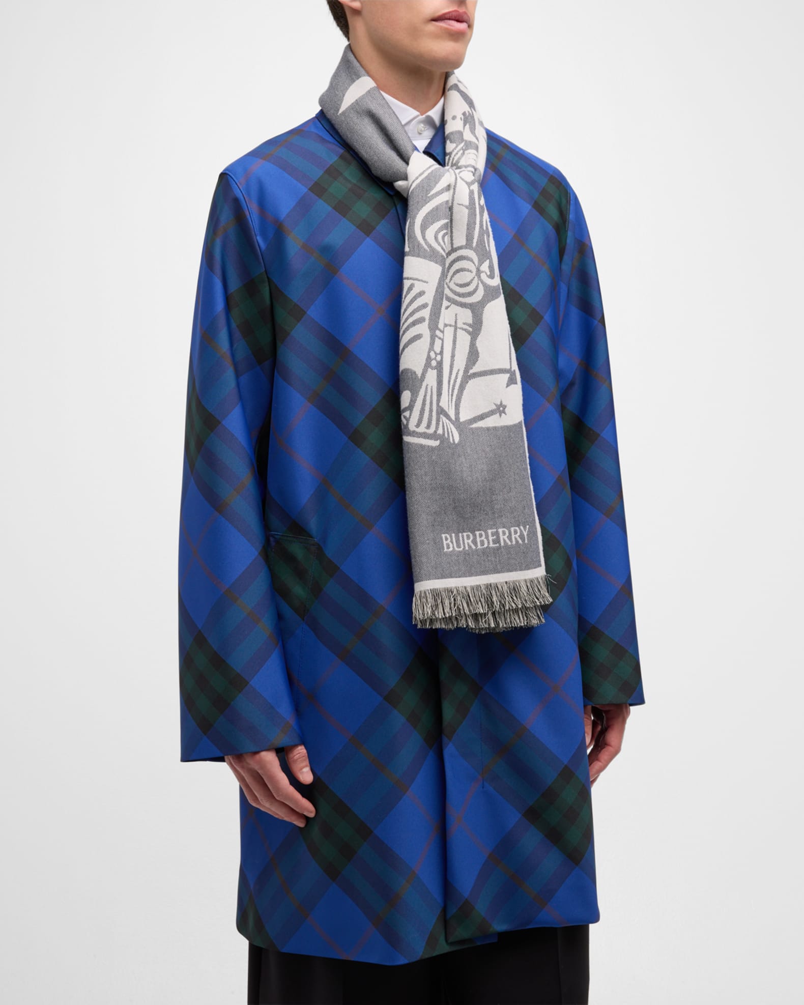 Burberry Men s Cotton Wool Knight EKD Scarf Neiman Marcus