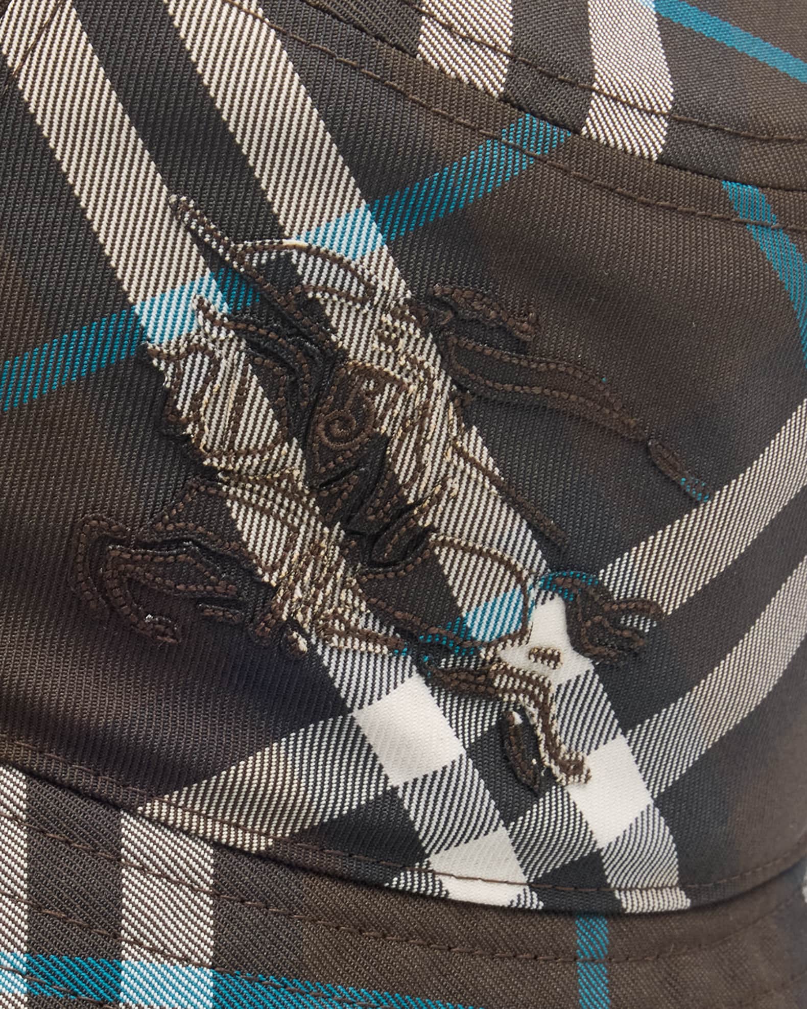 Burberry Men's Nylon EKD Check Bucket Hat | Neiman Marcus