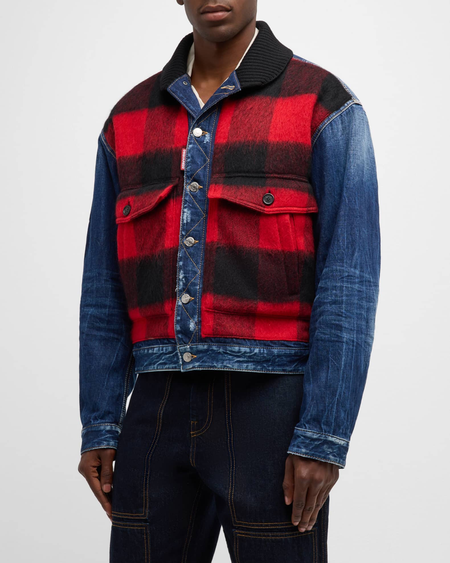 Dsquared2 Men's Canadian Jean Jacket | Neiman Marcus Dsquared2 Men's Canadian Jean Jacket | Neiman Marcus