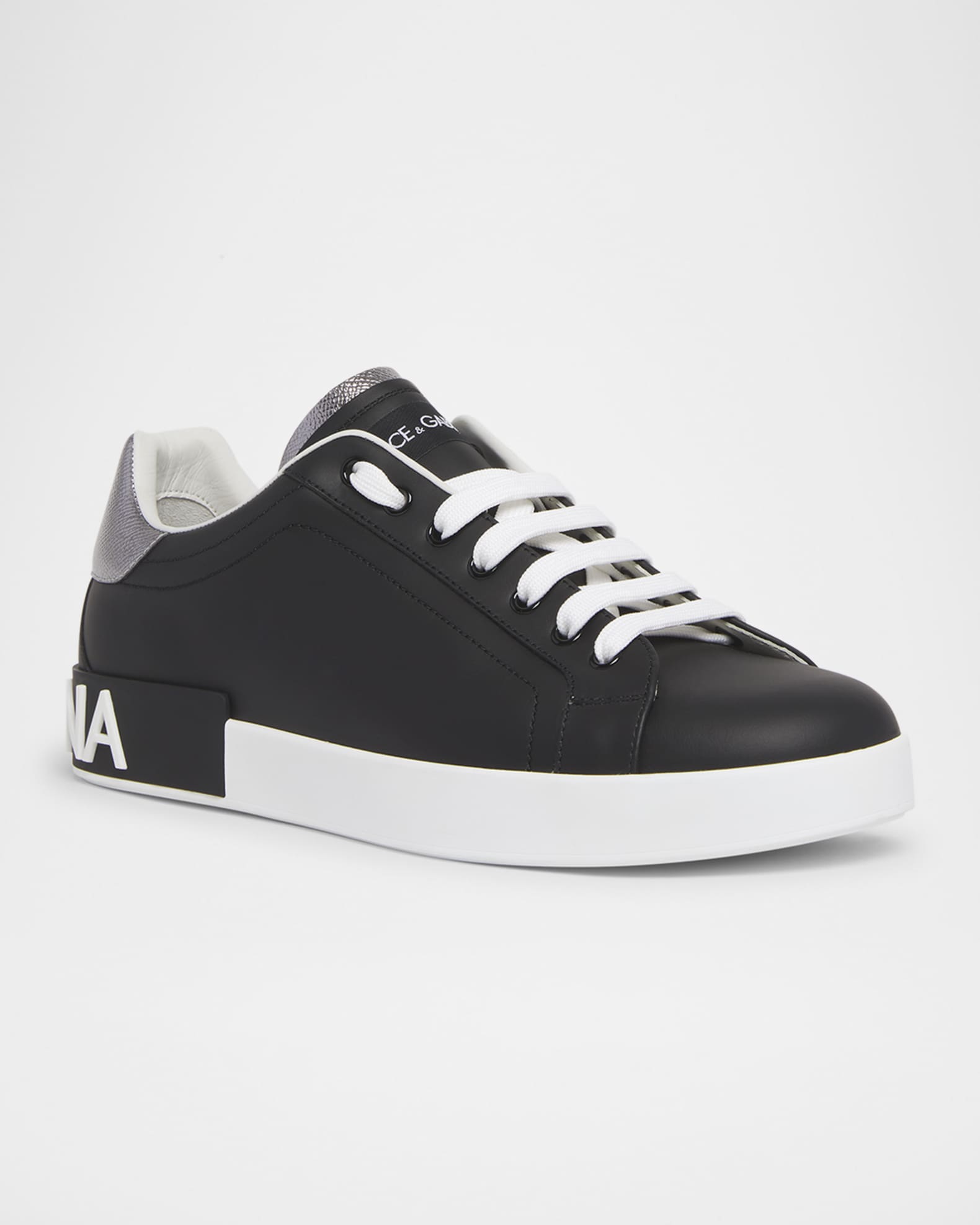 Dolce&Gabbana Men's Calfskin Portofino Low-Top Sneakers