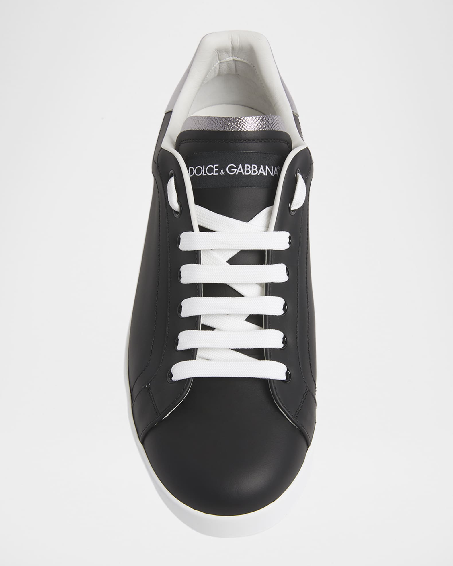 Dolce&Gabbana Men's Calfskin Portofino Low-Top Sneakers