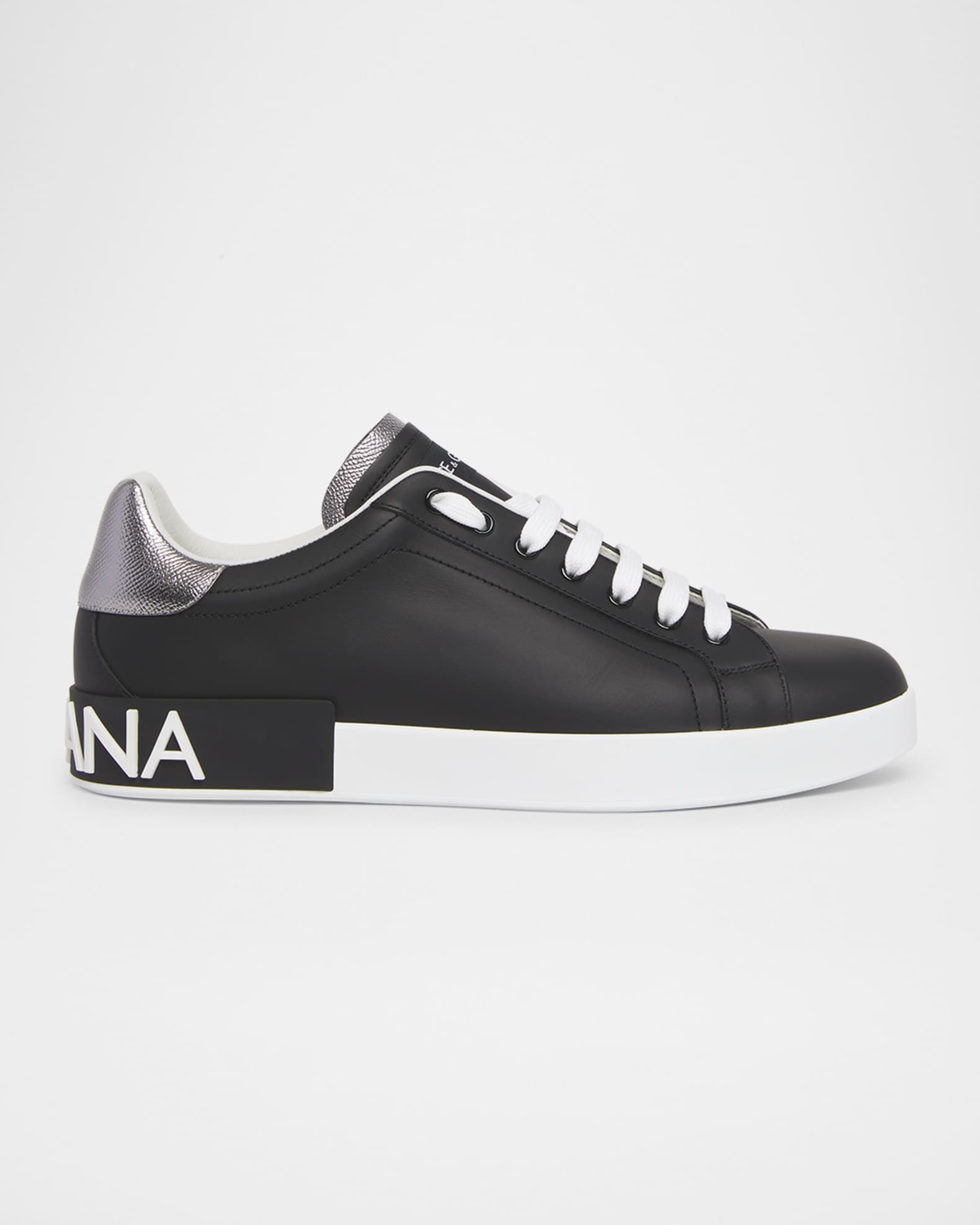 Dolce Gabbana Calfskin Portofino Low top Sneakers BLK Silver