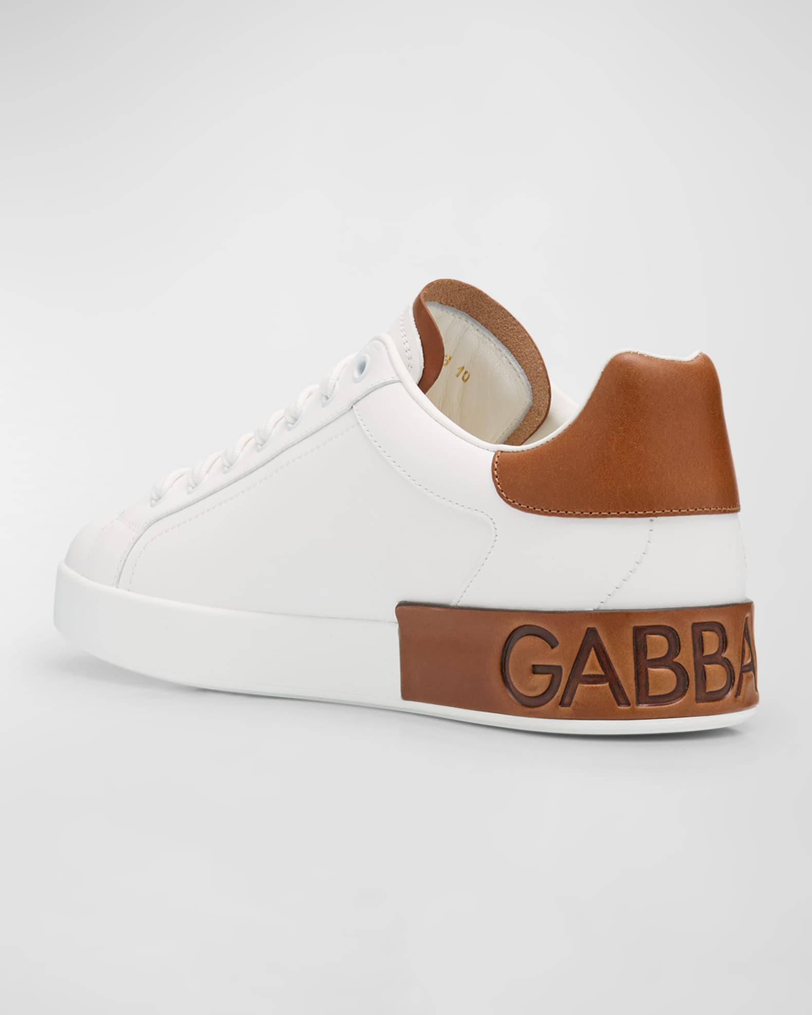 Dolce Gabbana Portofino Calfskin Low top Sneakers Bianco cuoio