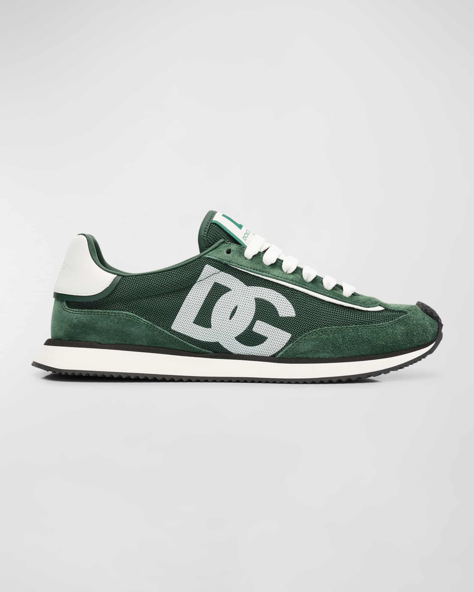 Dolce Gabbana Men s Mesh Suede Runner Sneakers Green White Men s 10D Sneakers Trainers Sneakers