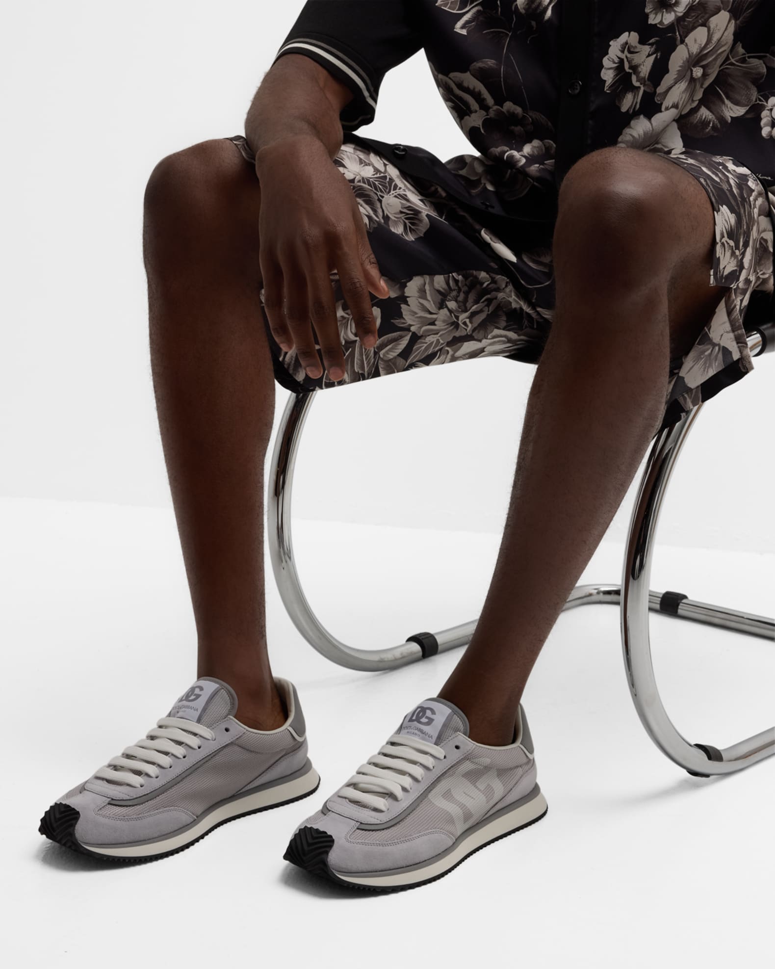 Men's Textile and Leather Runner Sneakers 1