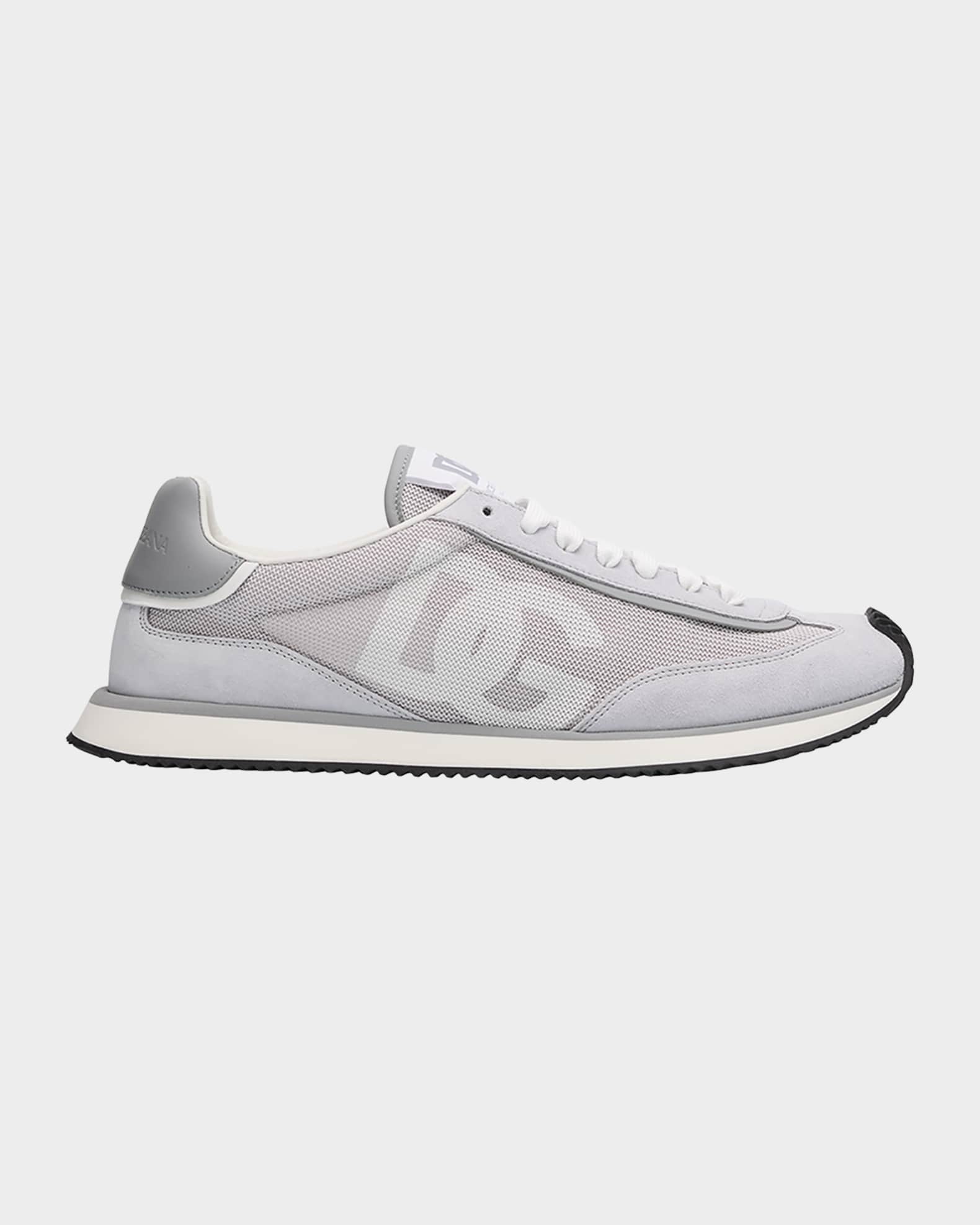 Men's Textile and Leather Runner Sneakers 0