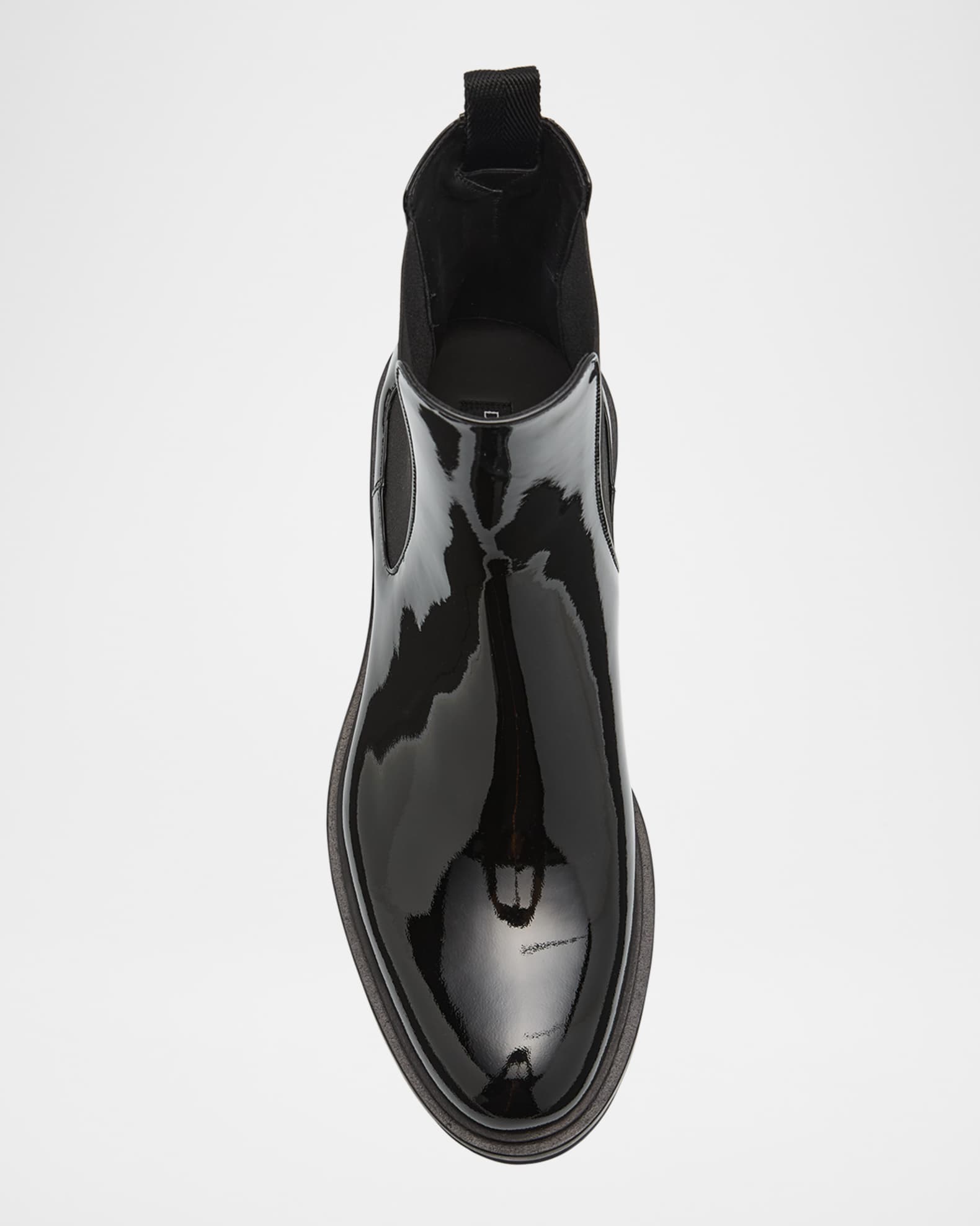 mens patent leather chelsea boots