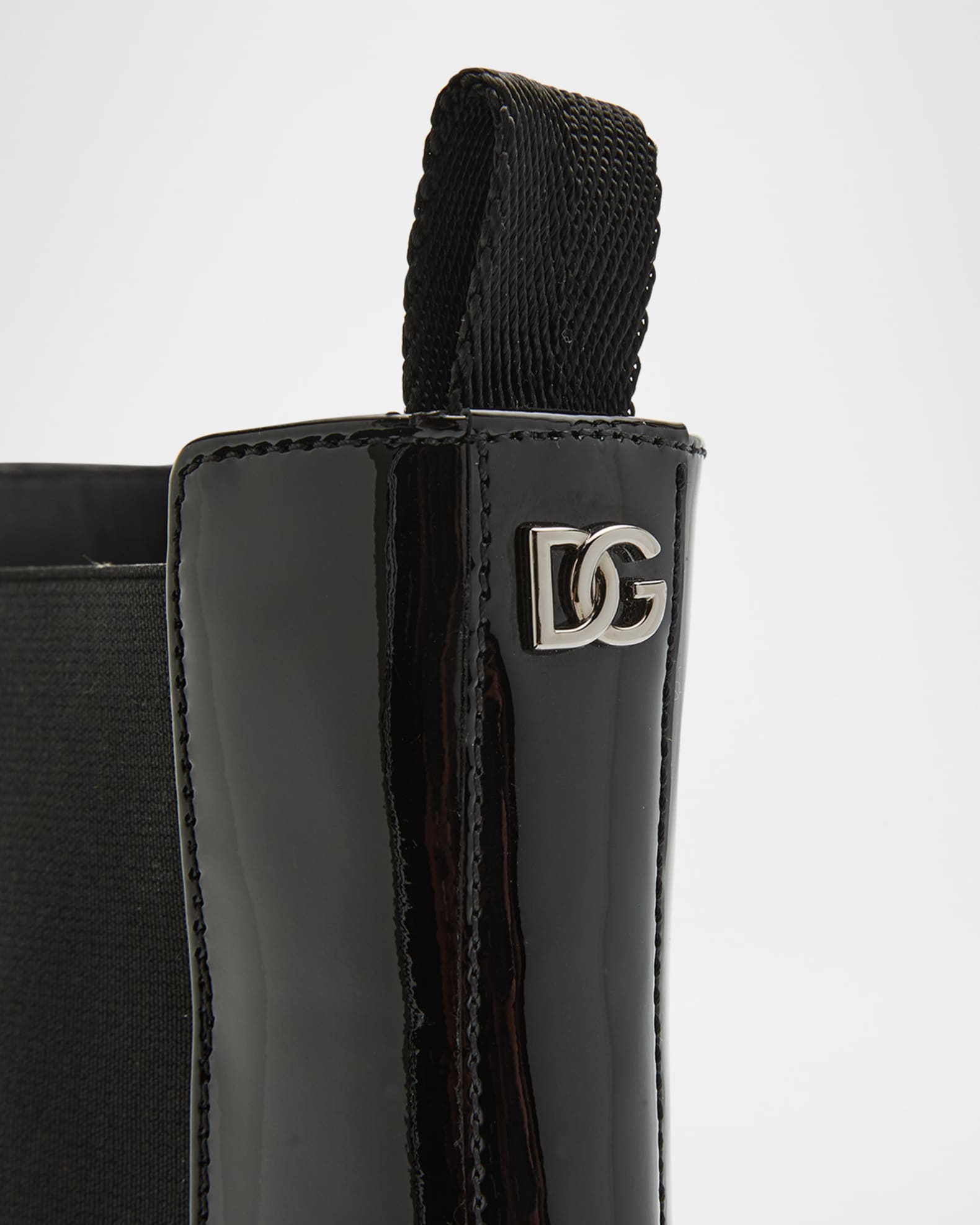 mens patent leather chelsea boots