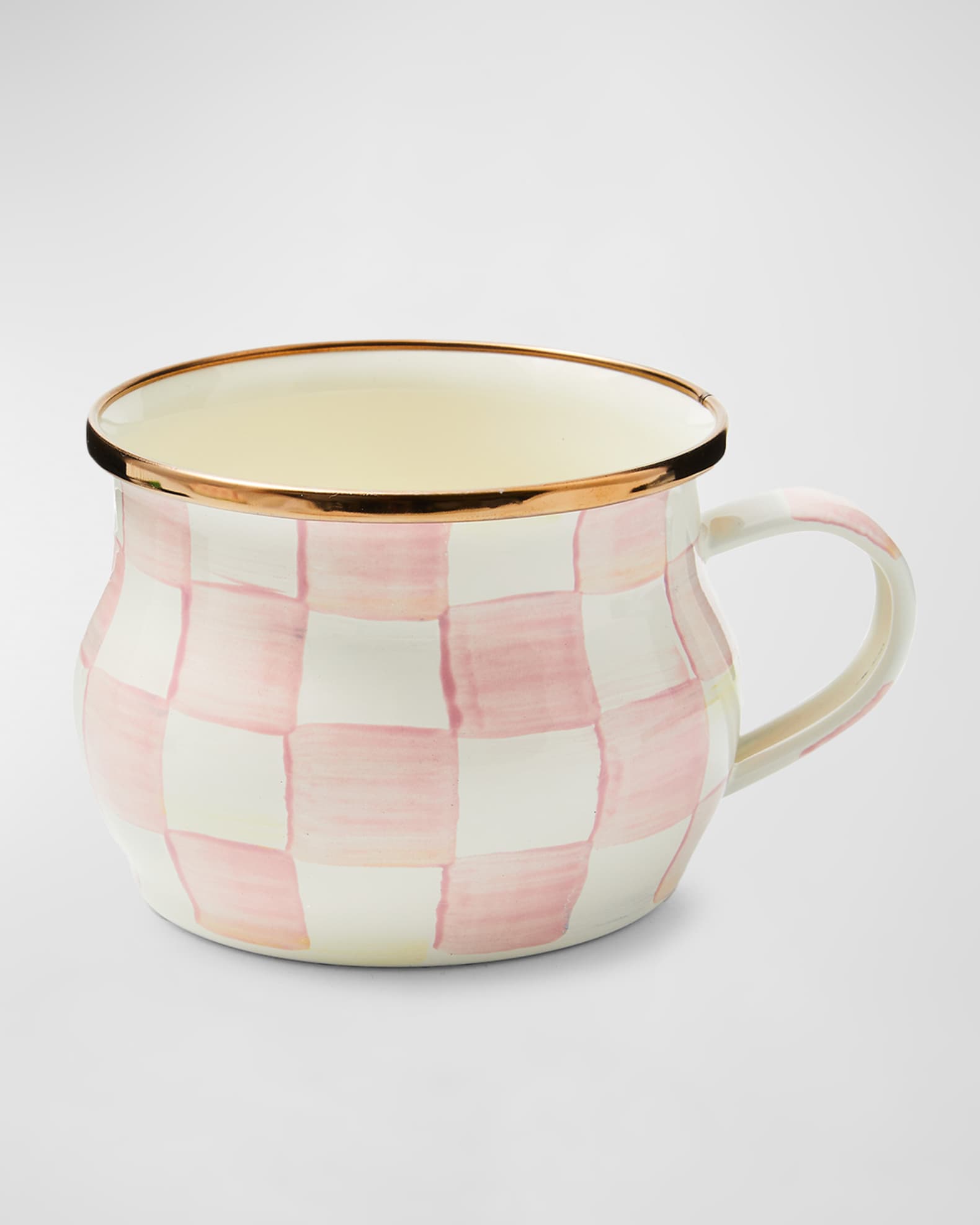 Rosy Check Enamel Teacup 0